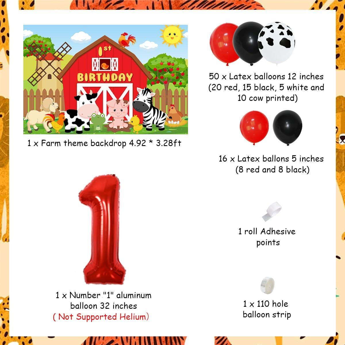 Decoración de Cumpleaños de Granja Balterever 50 Globos y Más