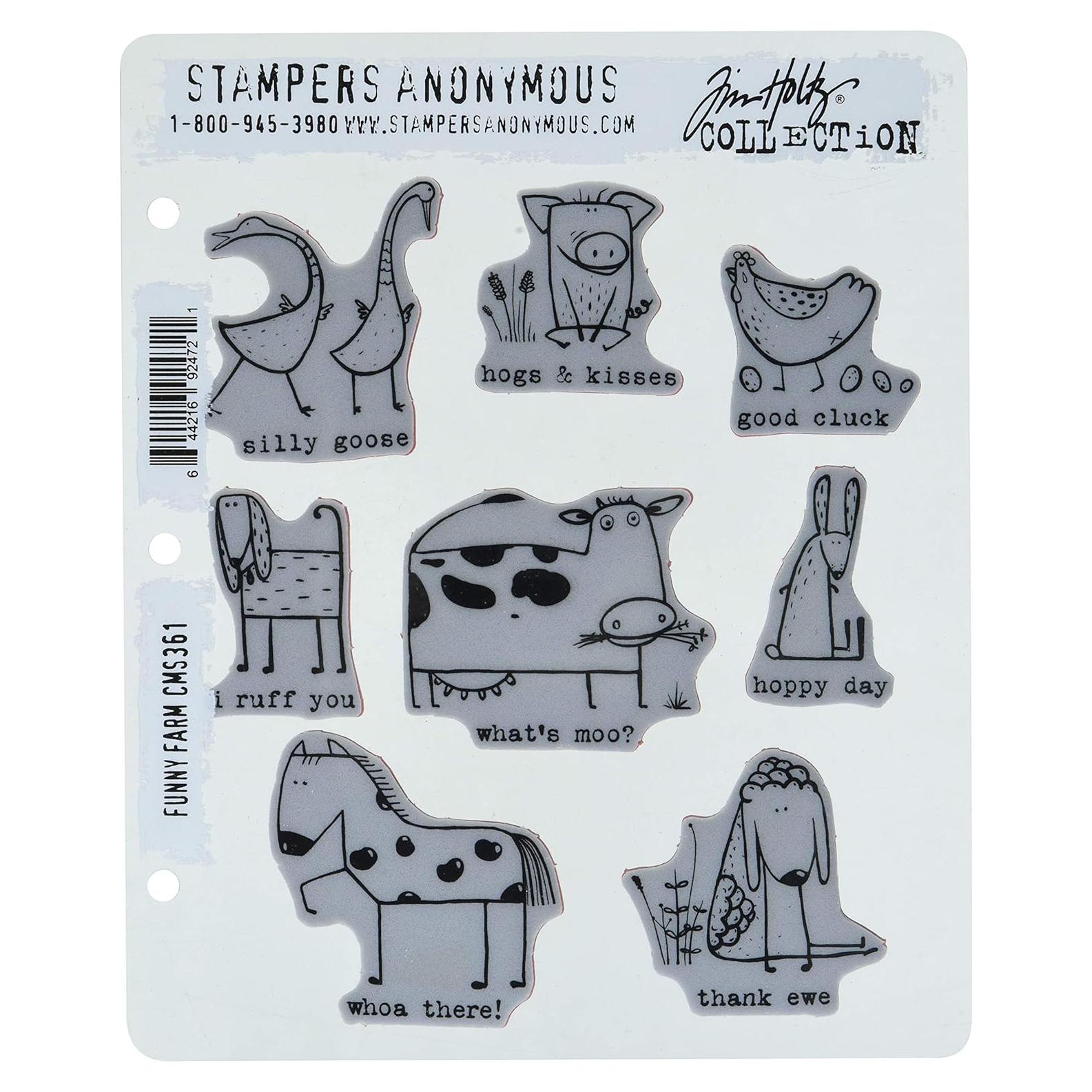 Sello Adhesivo Tim Holtz Granja Divertida 8x7 cm