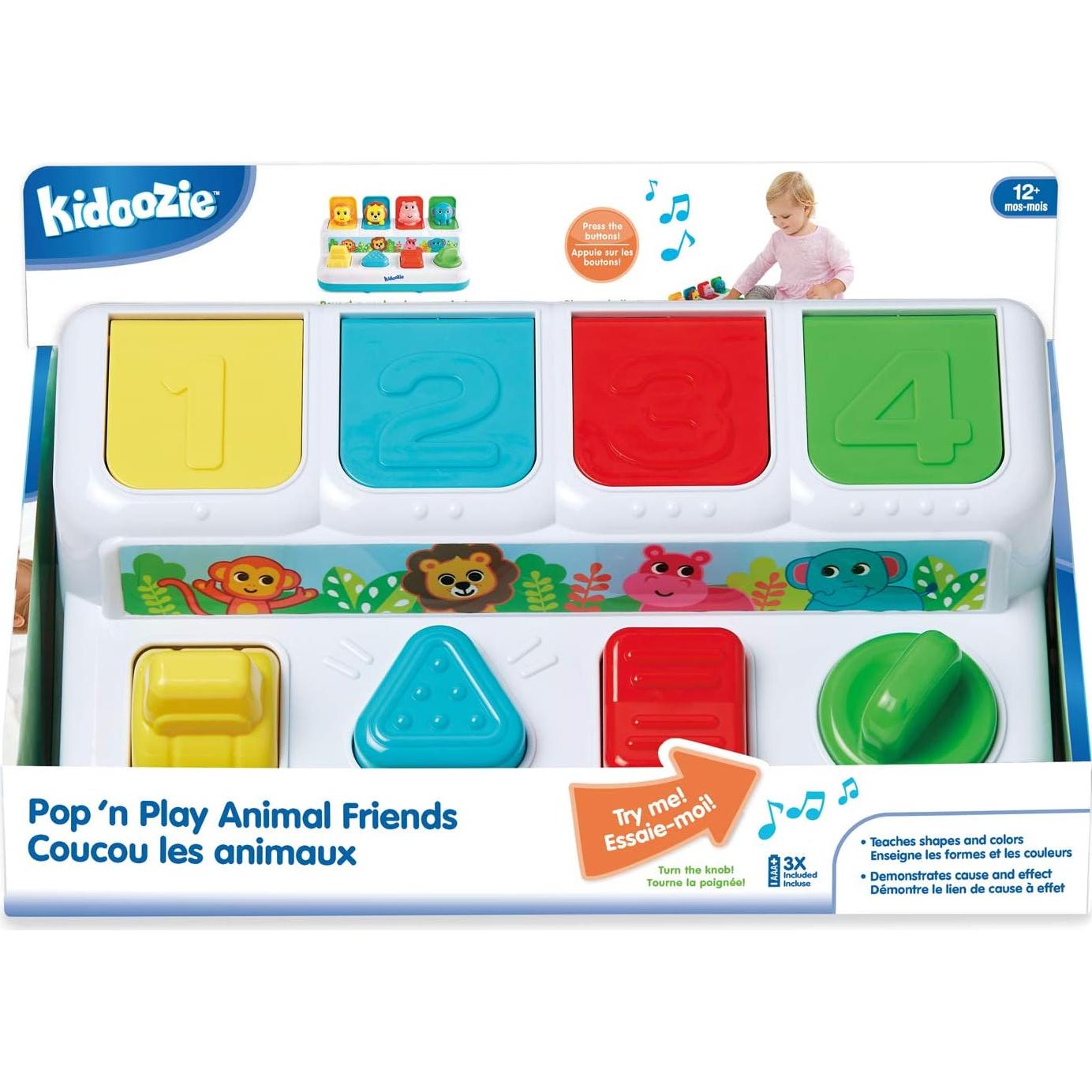 Kidoozie Pop 'n Play Amigos Animales - Juguete Educativo 12+ Meses