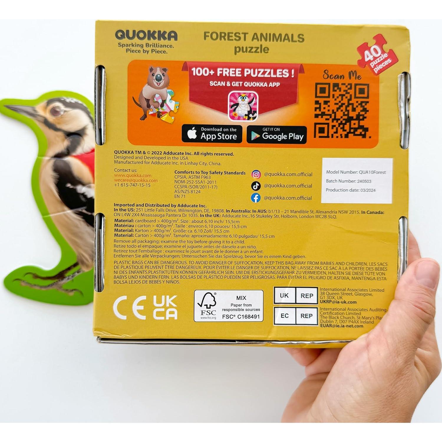 Rompecabezas QUOKKA Bosque 40 Piezas 3-5 Años