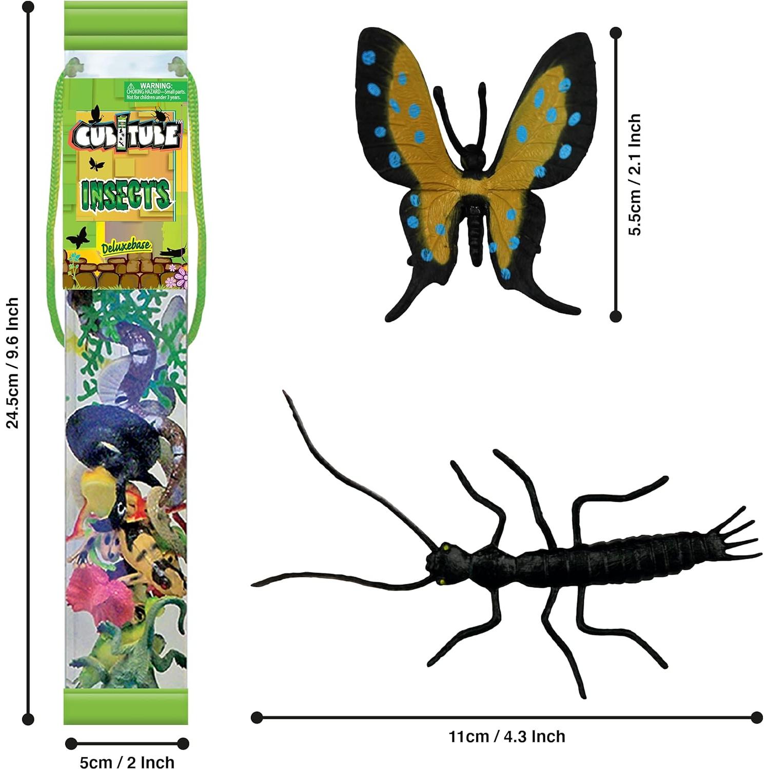 Juego de Figuras de Insectos Deluxebase - 12 Miniaturas con Tubo