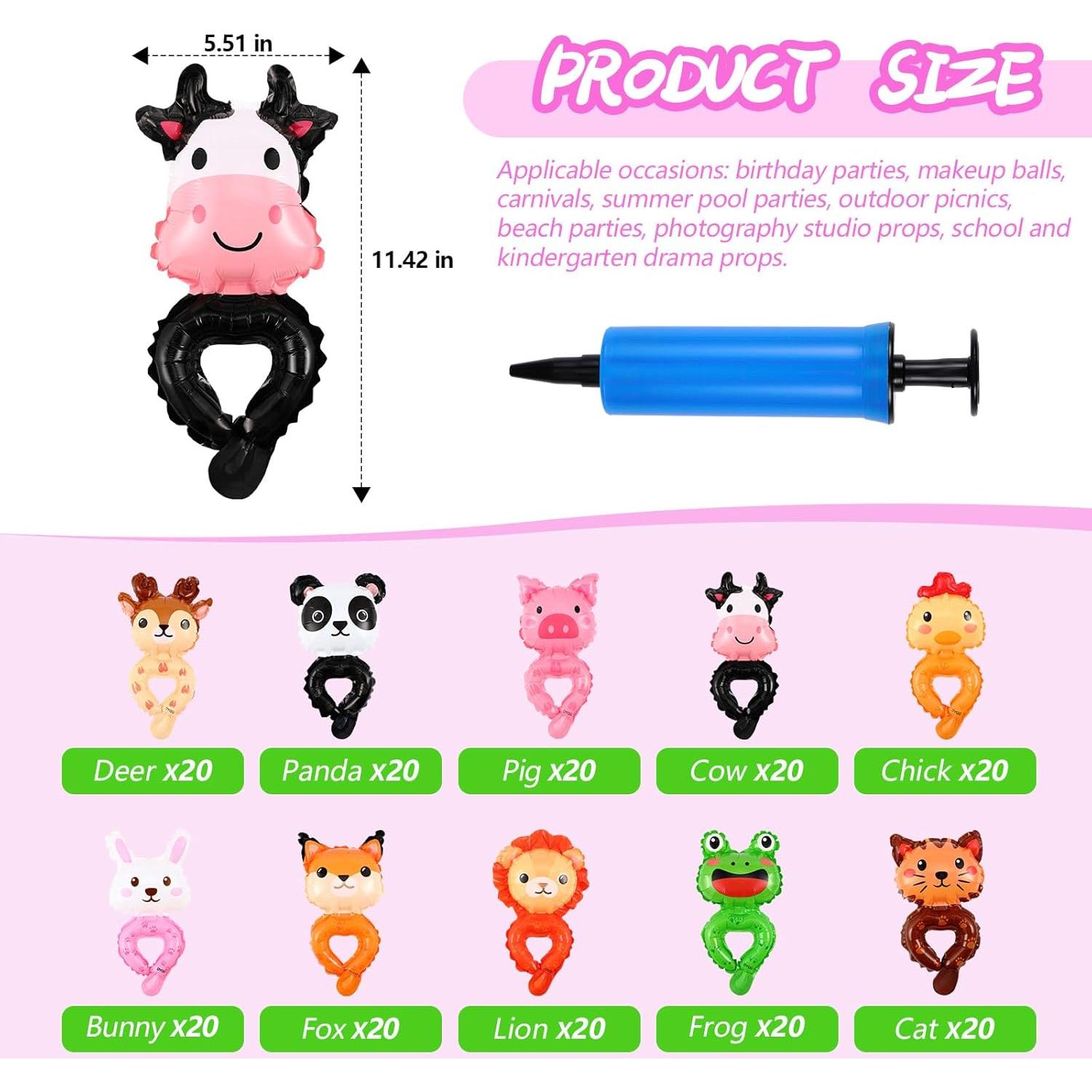 Globos Inflables de Animales Libima 200 Piezas para Fiestas