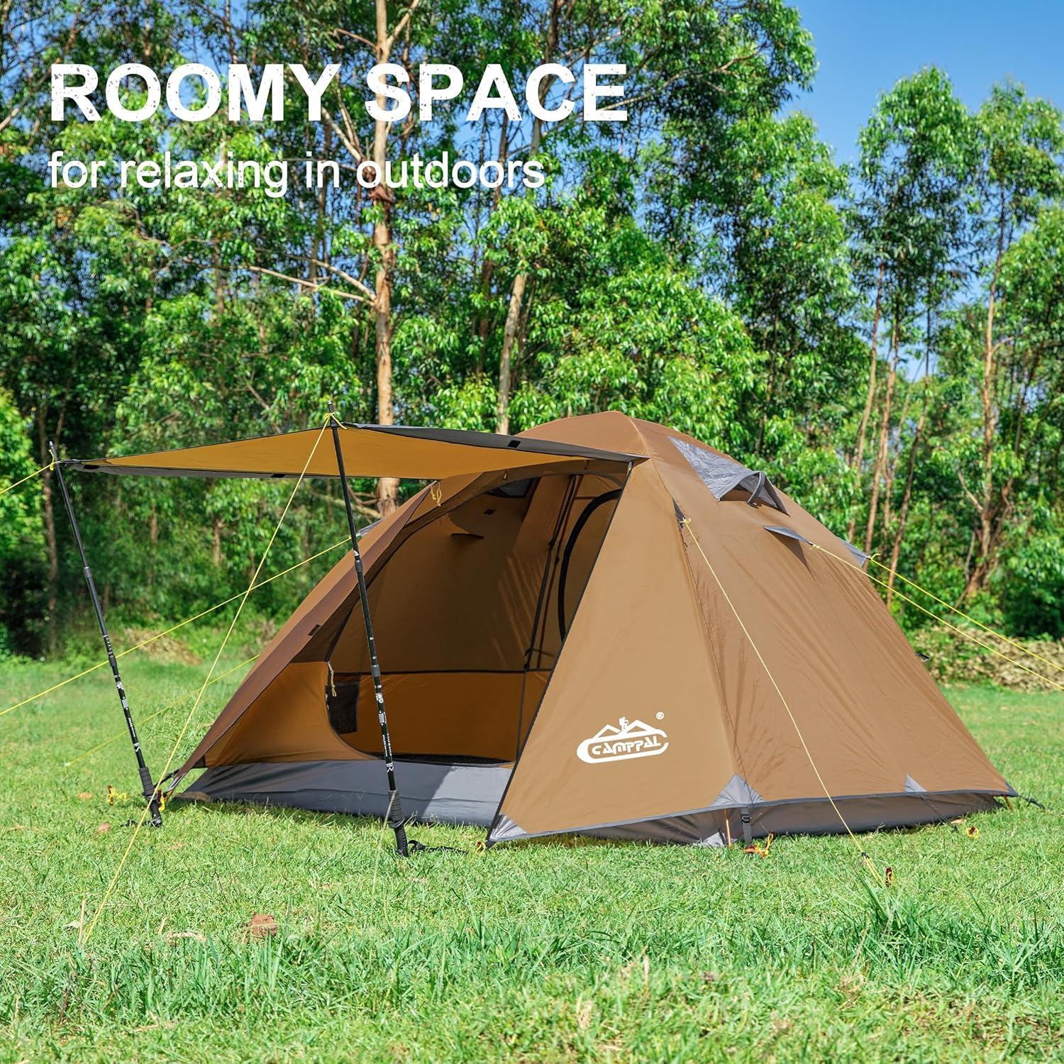 Tienda Camping Camppal 3 Personas Impermeable 4 Estaciones