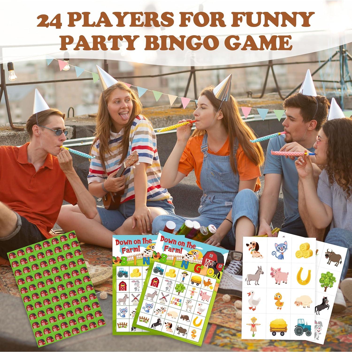 Juego de Bingo de Granja HMJKL para 24 Jugadores