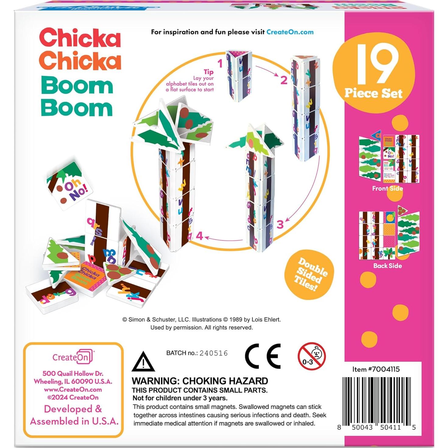 Conjunto de Juguetes Magnéticos Chicka Boom Boom CreateOn 19 Pzas