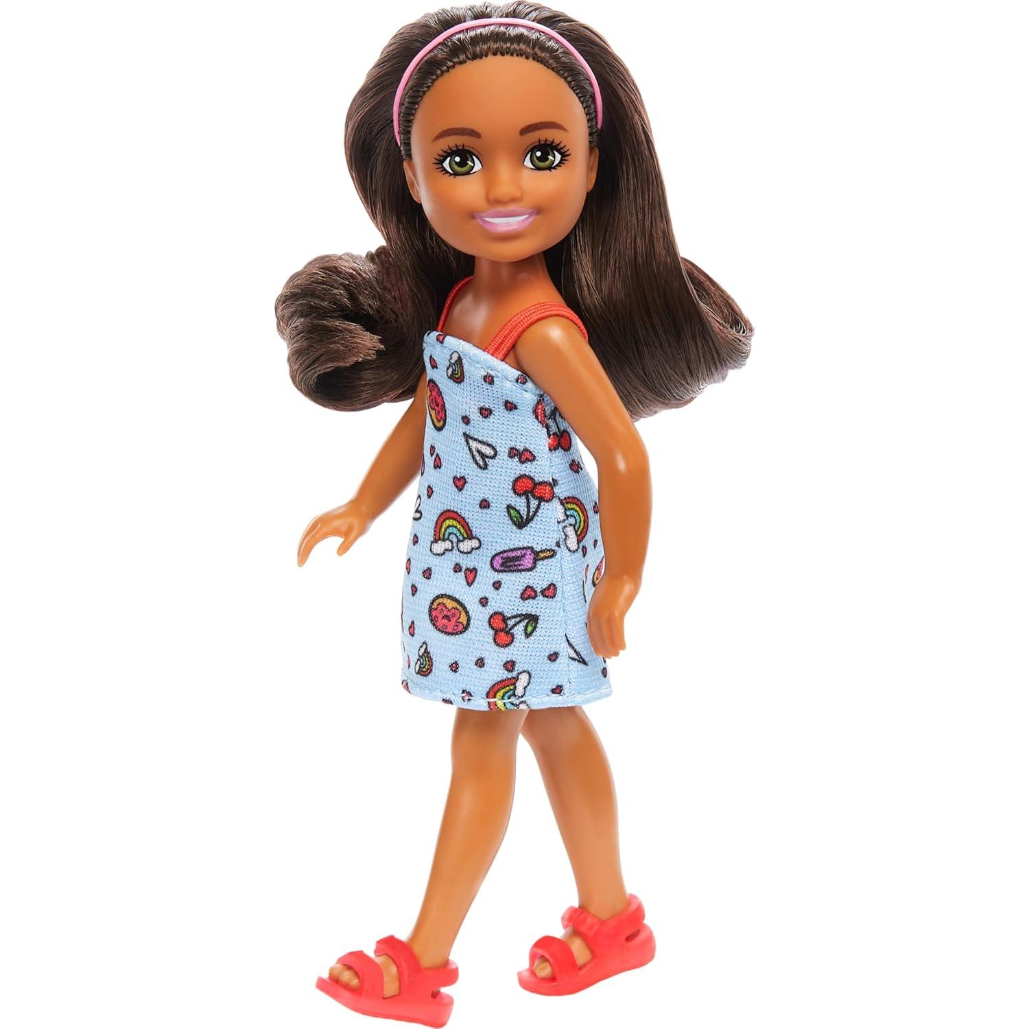 Muñeca Chelsea Barbie Mattel 15 cm Vestido Azul Removible