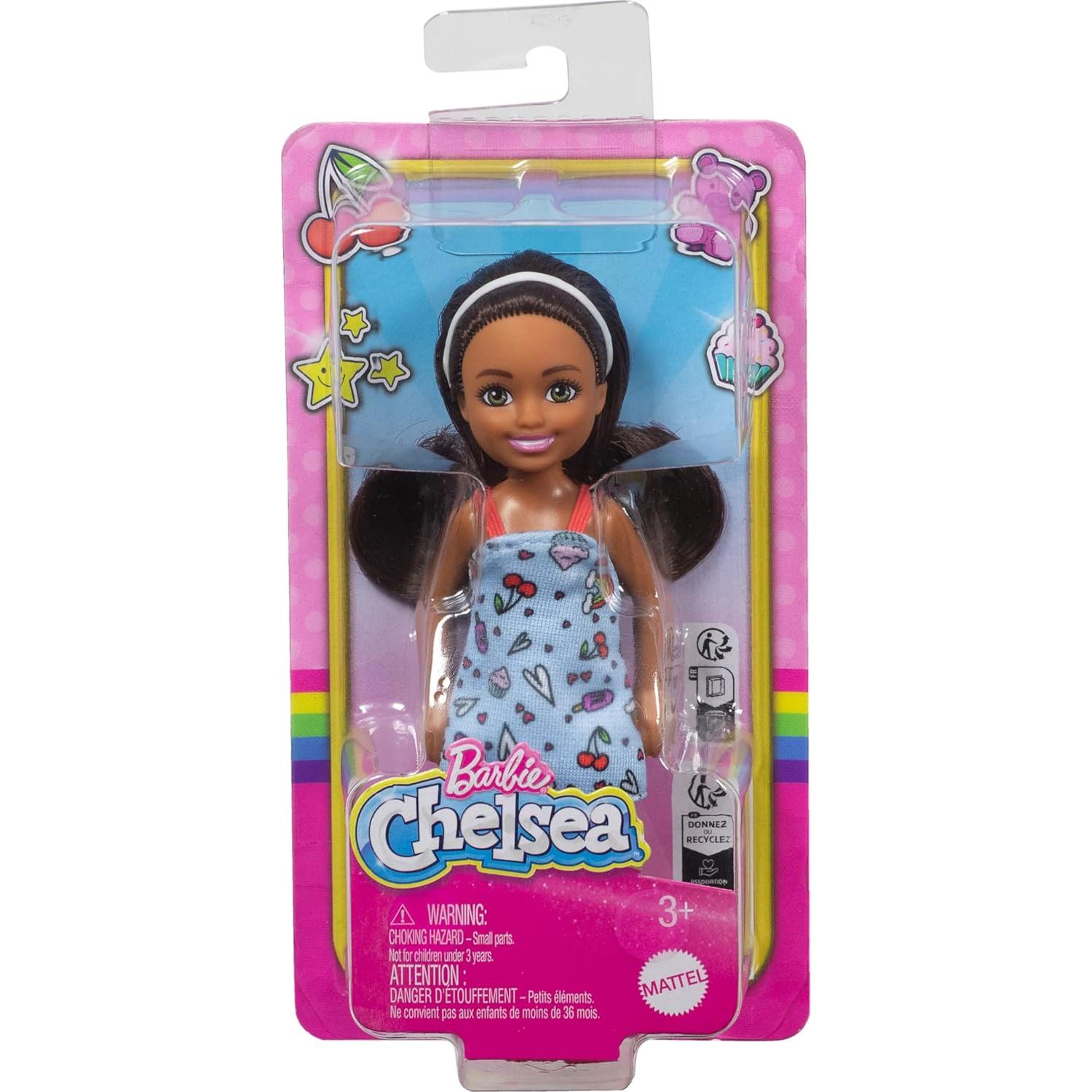 Muñeca Chelsea Barbie Mattel 15 cm Vestido Azul Removible