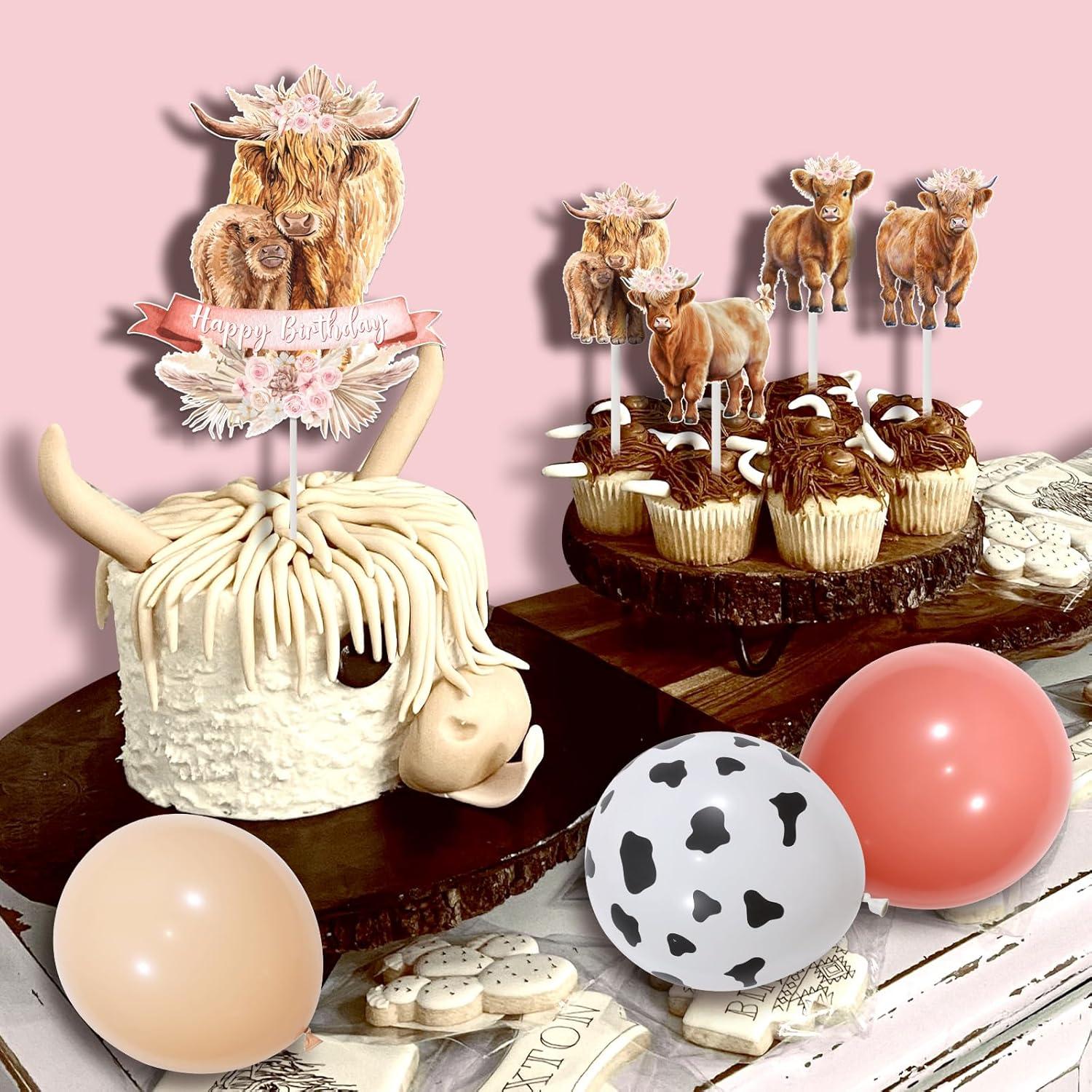 Decoraciones de Cumpleaños Vaca Funmemoir - 20 Globos y Banner