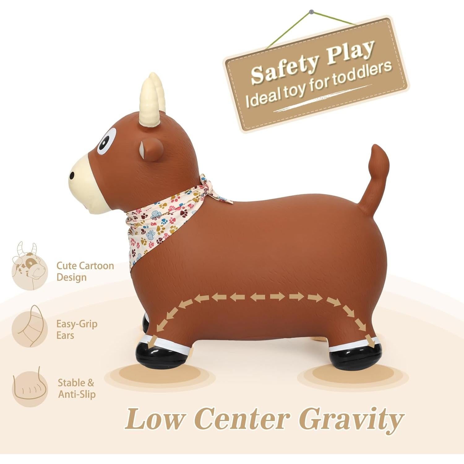 INPANY Juguete Inflable Toro para Niños 1-2 Años