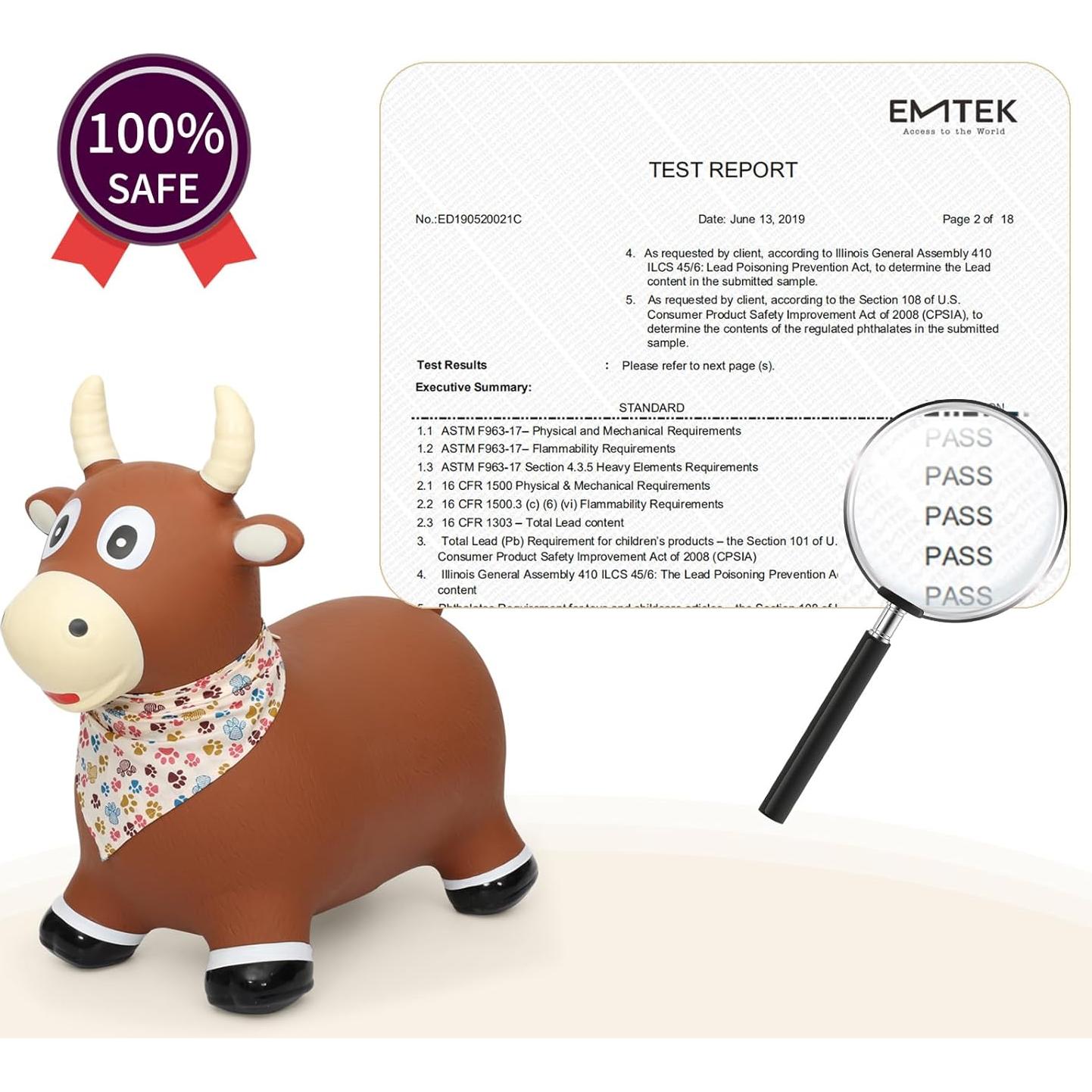 INPANY Juguete Inflable Toro para Niños 1-2 Años