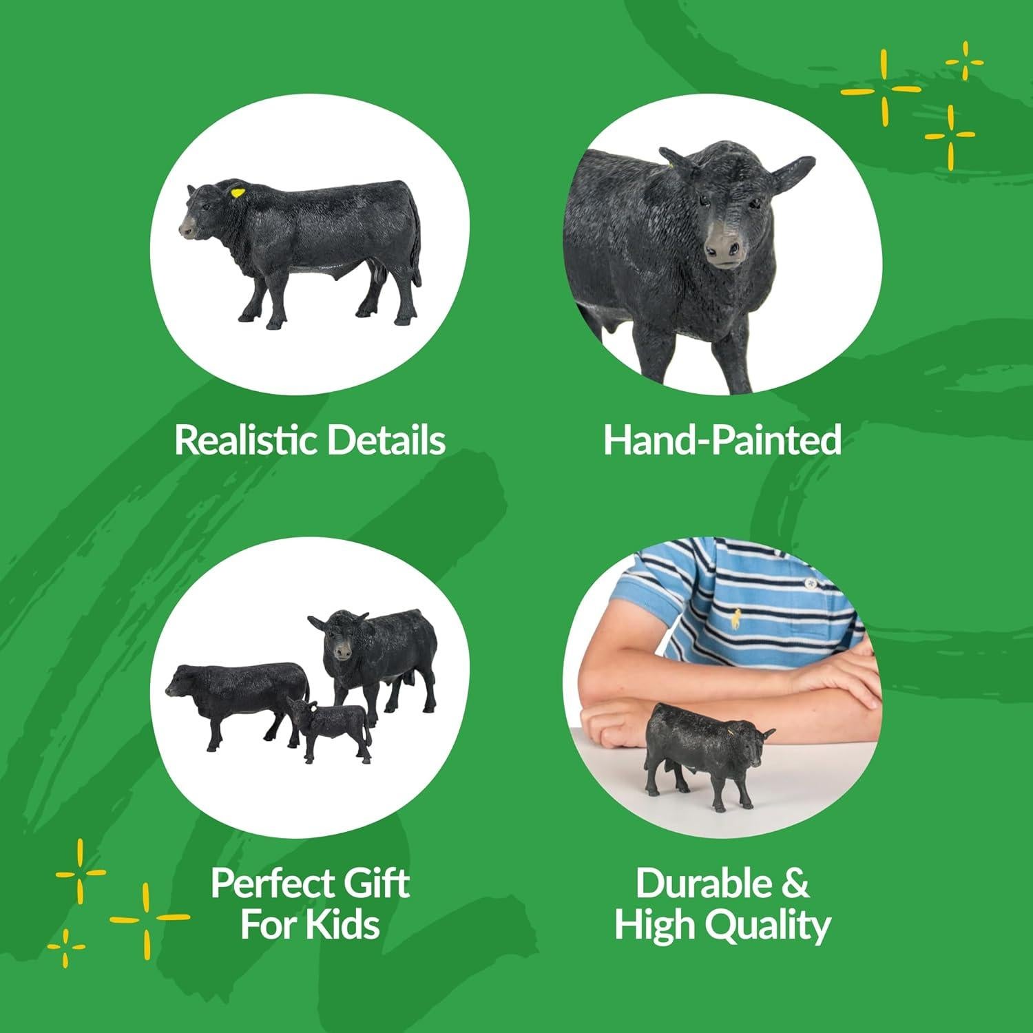 Figurita Toro Angus Big Country Toys 1:20 Pintada a Mano