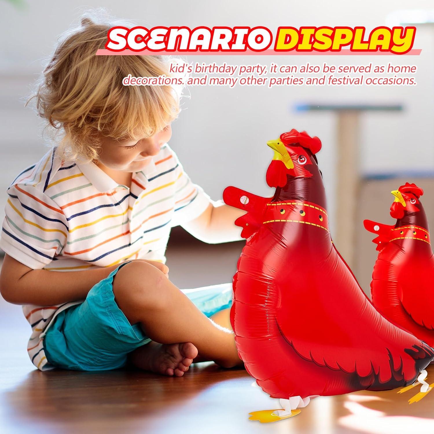 Globos de Pollo Libima 12 Pcs Decoración Fiesta 55x21 cm