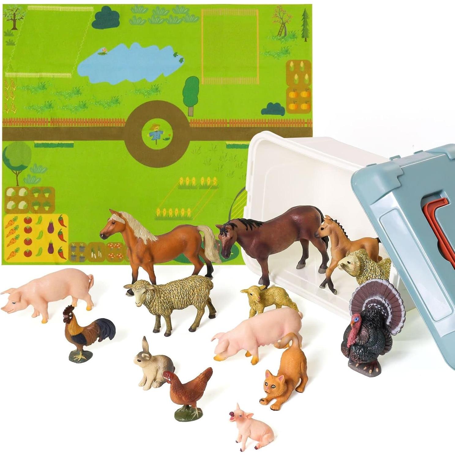Juego de Figuras de Animales Educativos Variety4all 14 Piezas