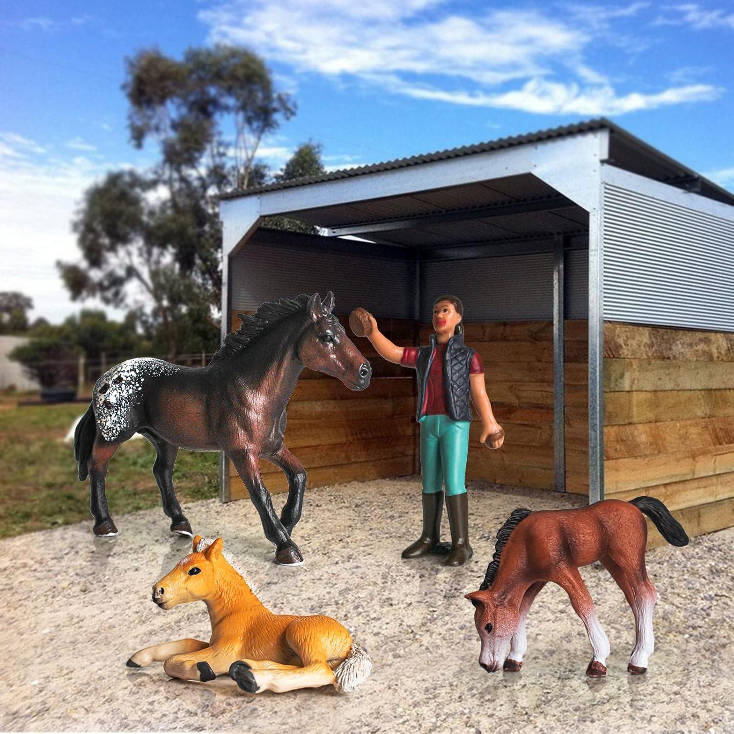 Set 4 Figuras de Caballo Appaloosa LC JoyCre Juguete Granja