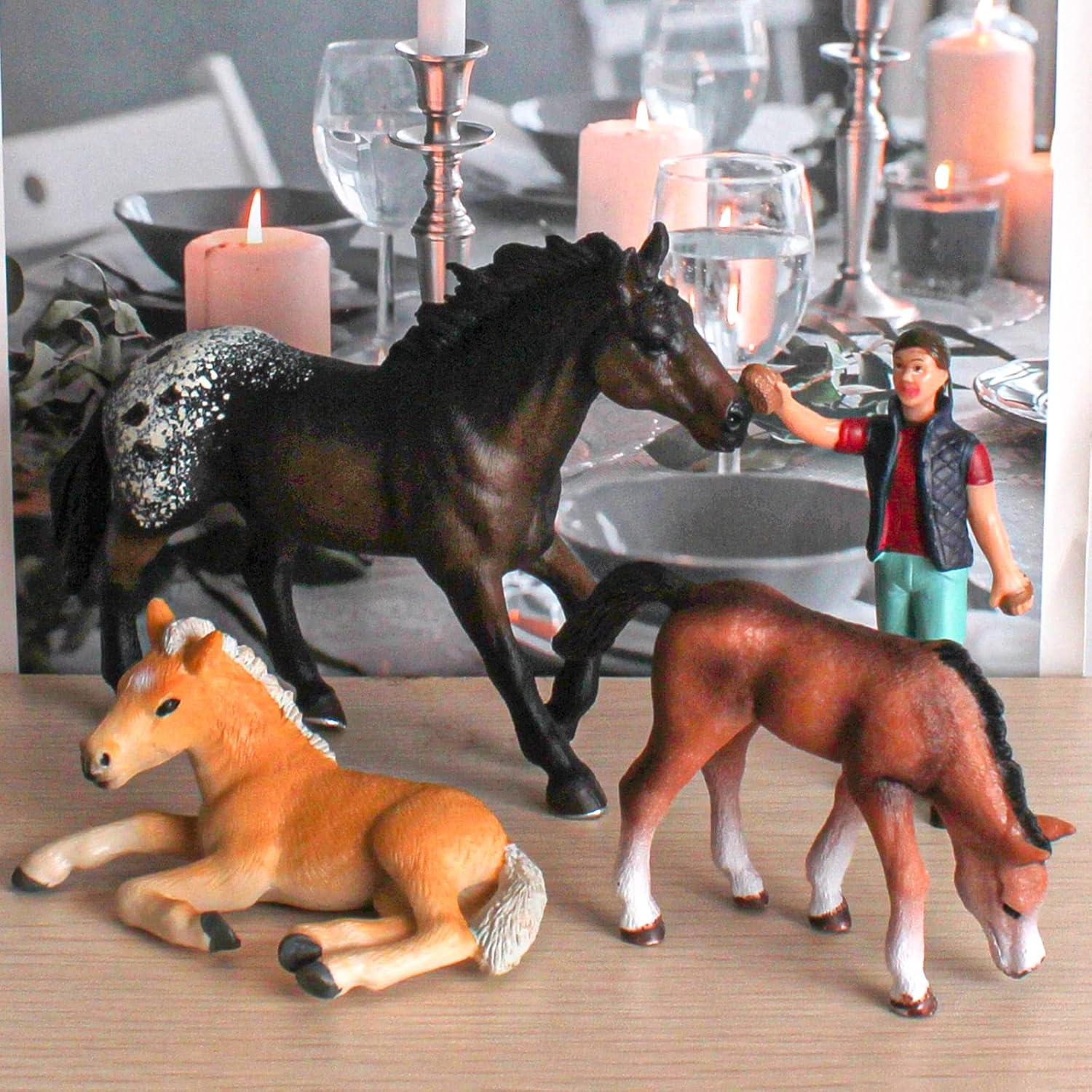 Set 4 Figuras de Caballo Appaloosa LC JoyCre Juguete Granja