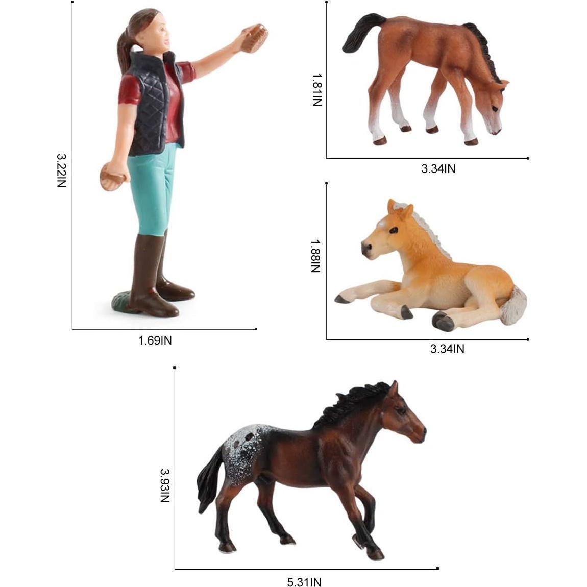 Set 4 Figuras de Caballo Appaloosa LC JoyCre Juguete Granja