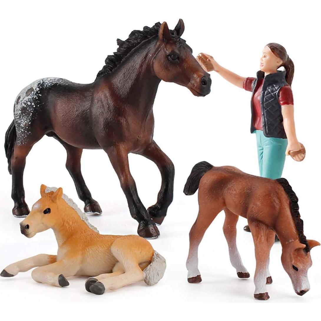 Set 4 Figuras de Caballo Appaloosa LC JoyCre Juguete Granja
