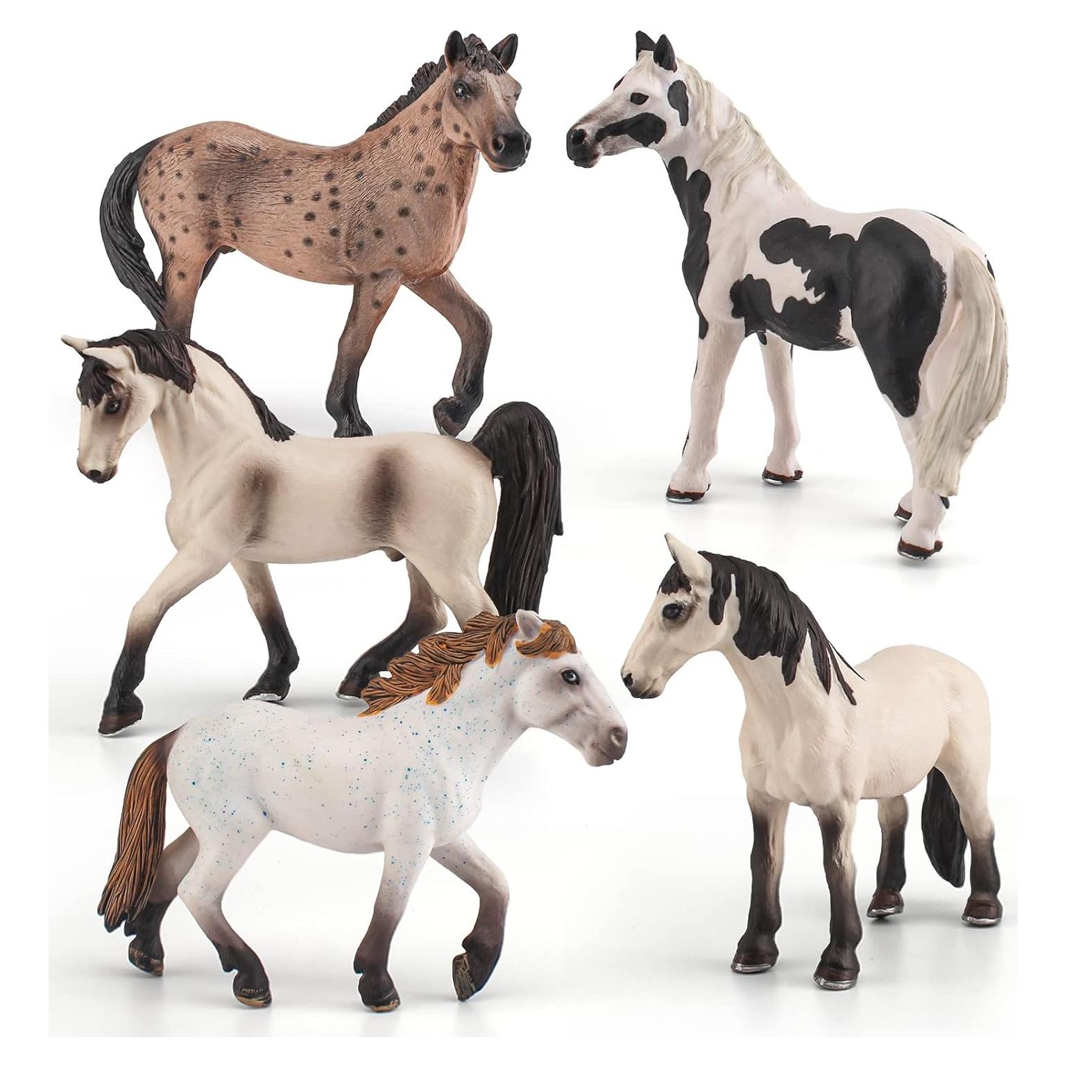 Set 5 Figuras de Animales de Granja WONWONTOYS Caballos