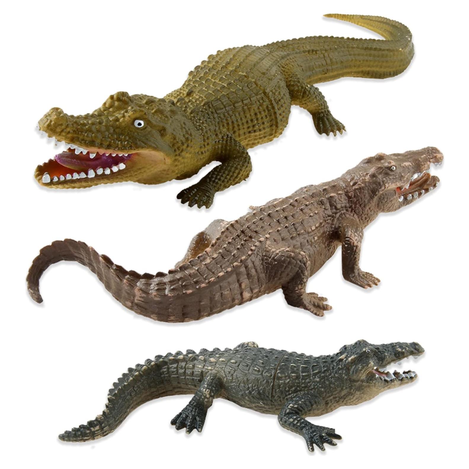 Juego de 3 Figuras de Cocodrilo Realistas CHELEI2019
