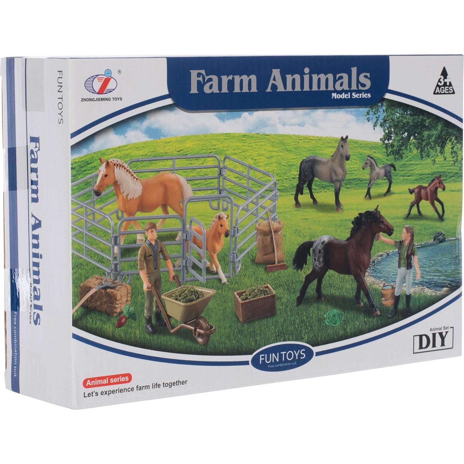 Set de Juguete Granjero y Caballos Class Collections 9 Piezas