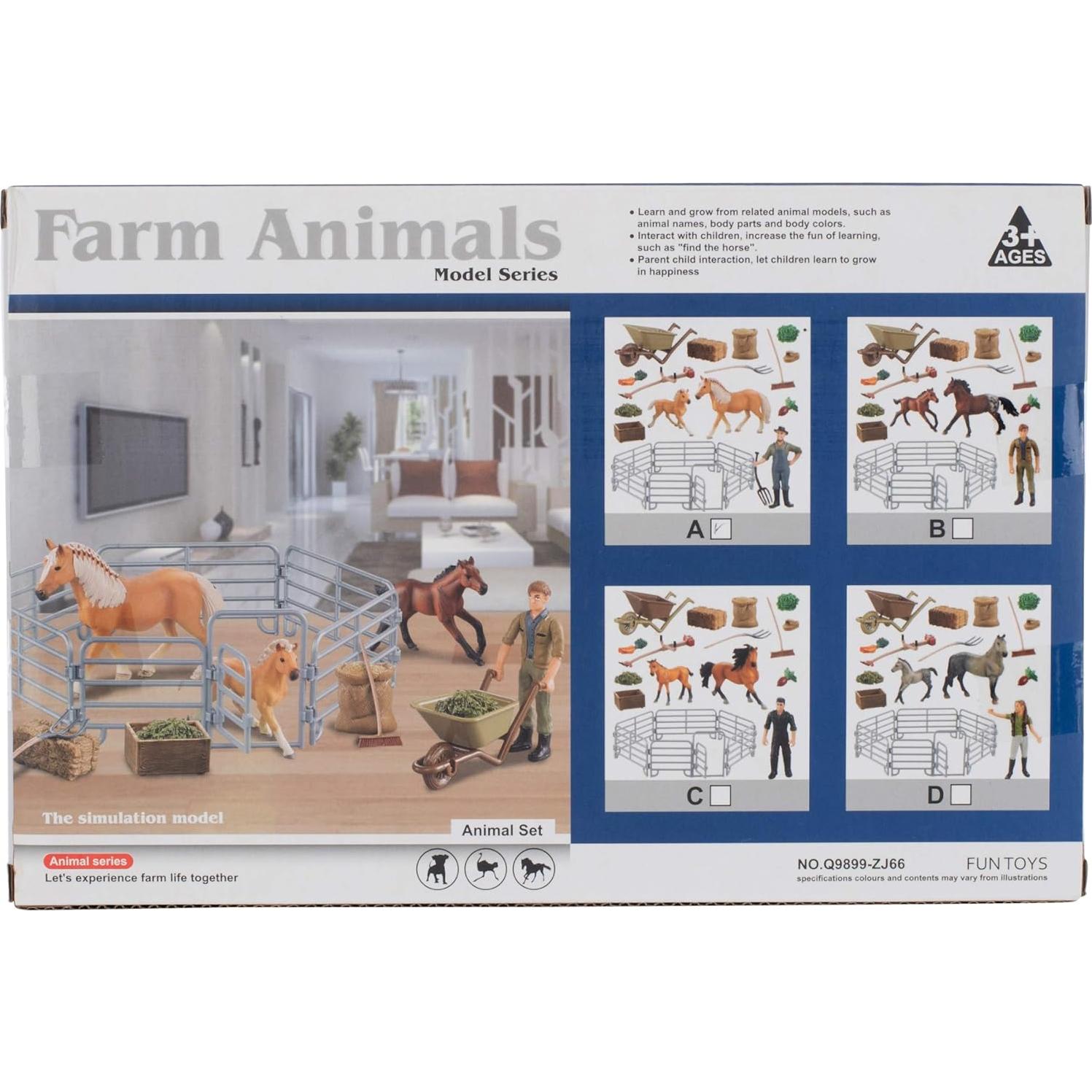 Set de Juguete Granjero y Caballos Class Collections 9 Piezas