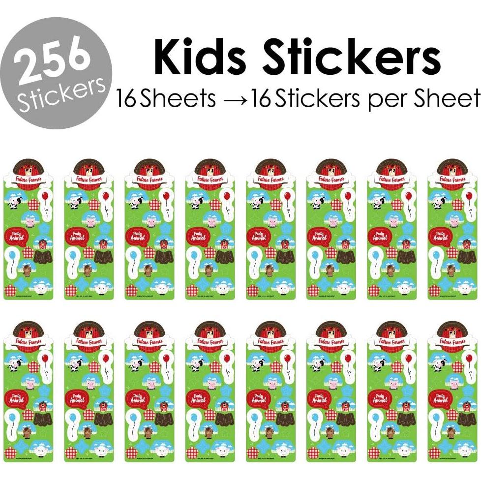 Pegatinas Animales de Granja - Gran Punto de Felicidad - 256 Pzas