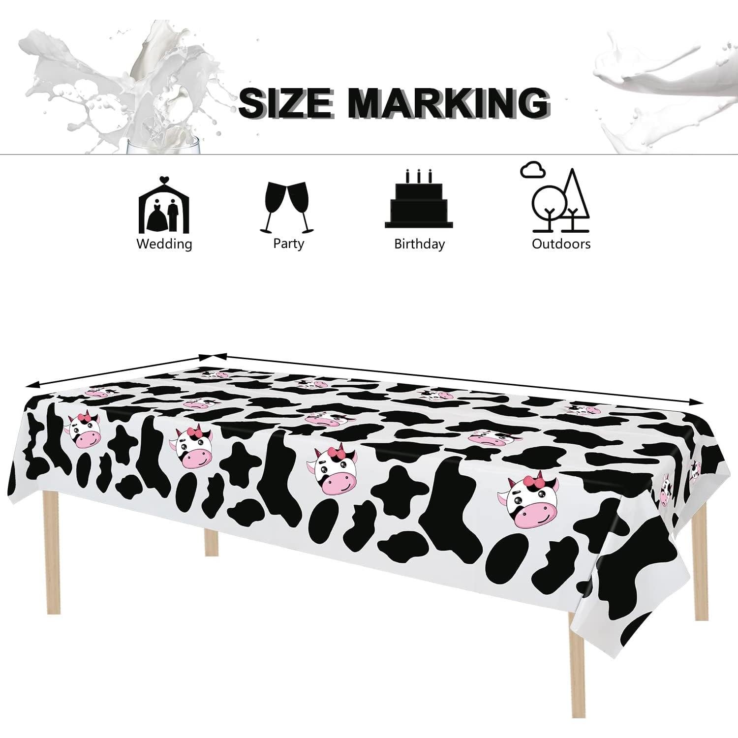 Mantel de Plástico Inspireyee 218x130 cm 4 Piezas Estampado Vaca