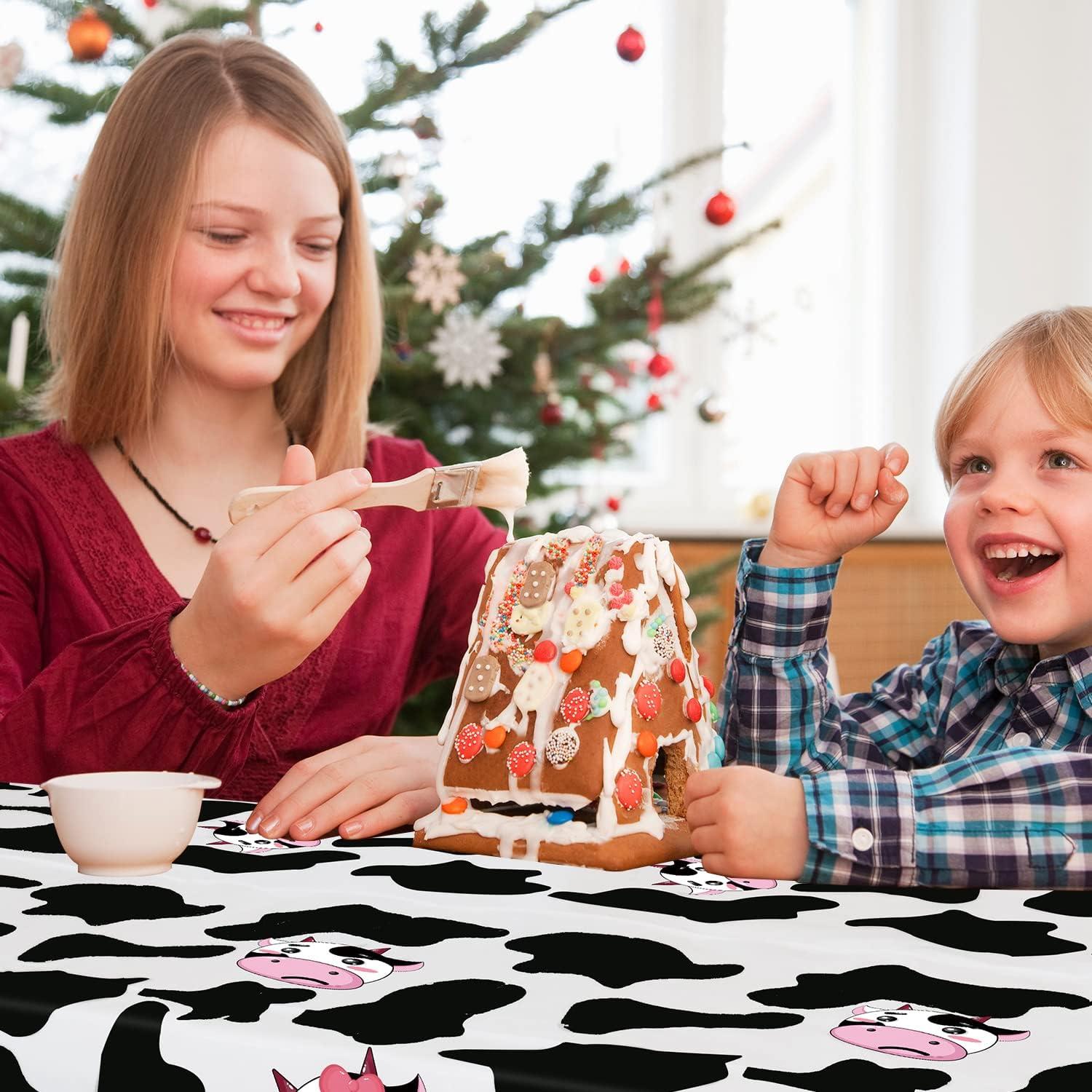 Mantel de Plástico Inspireyee 218x130 cm 4 Piezas Estampado Vaca