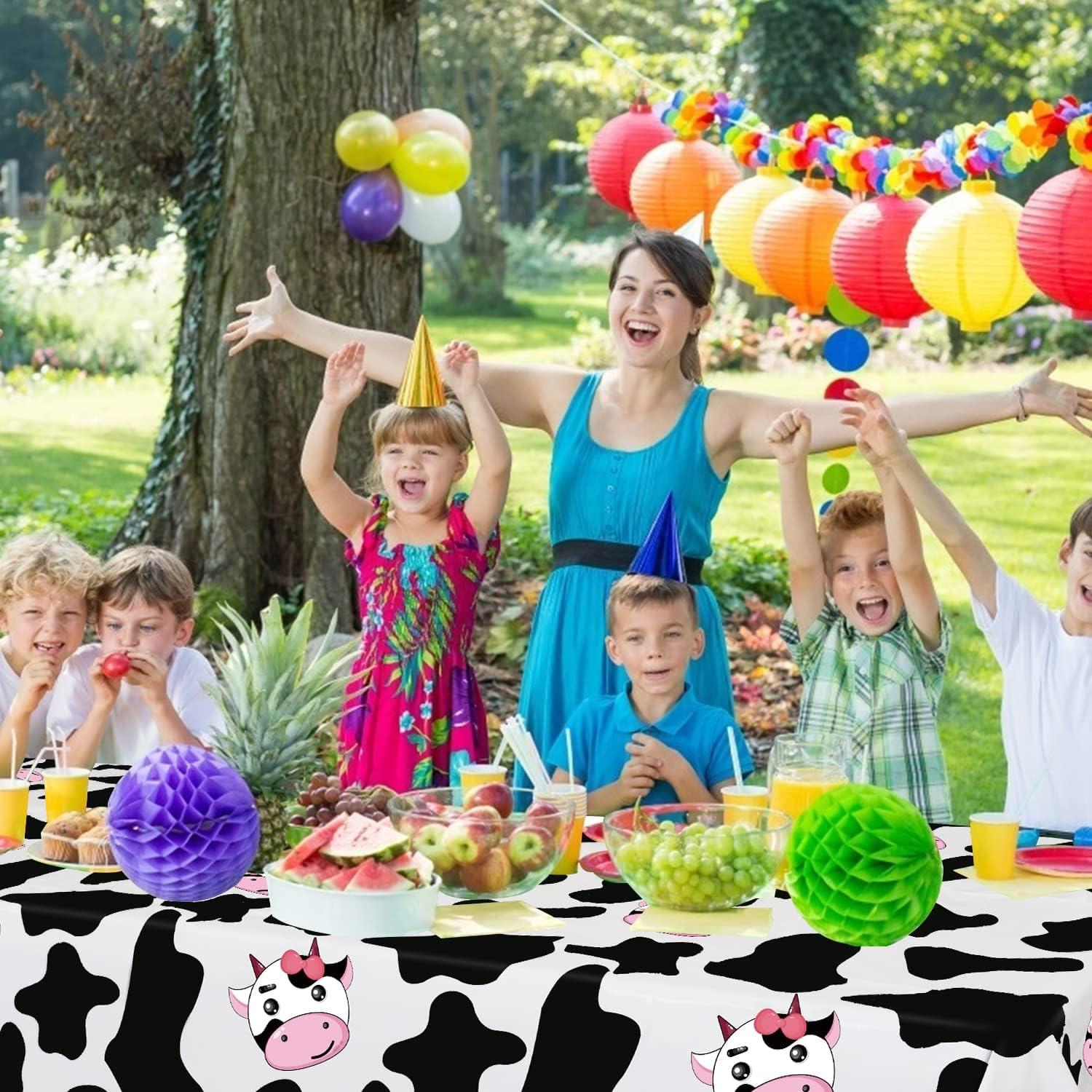 Mantel de Plástico Inspireyee 218x130 cm 4 Piezas Estampado Vaca