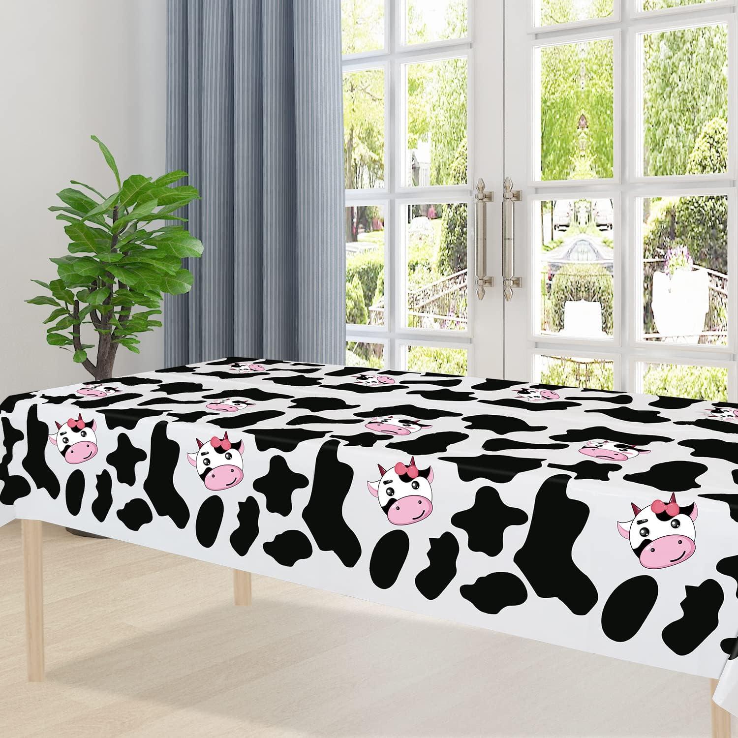 Mantel de Plástico Inspireyee 218x130 cm 4 Piezas Estampado Vaca