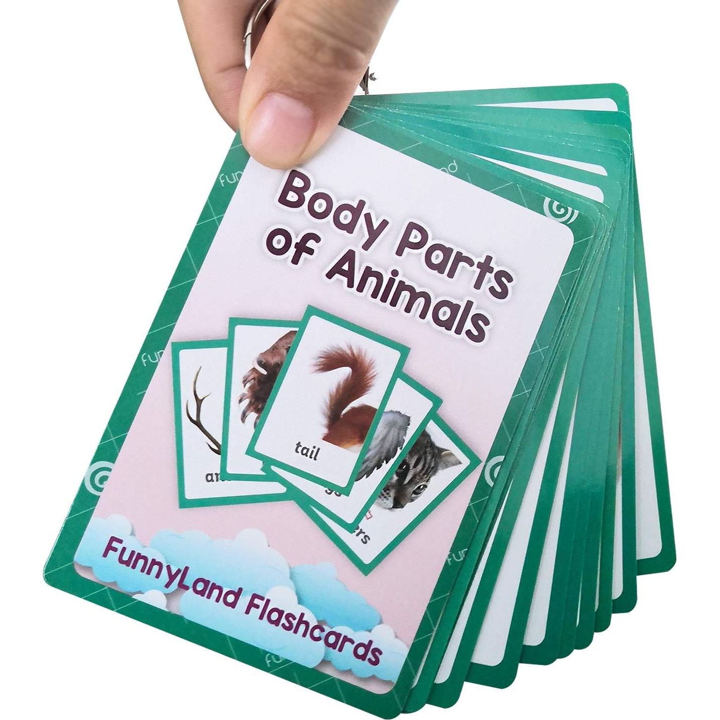 Tarjetas de Aprendizaje en Inglés Animales y Partes del Cuerpo
