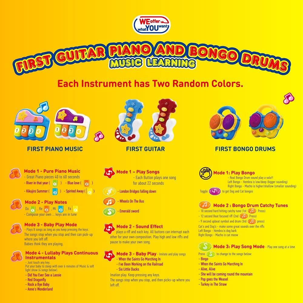 Juego de Instrumentos Musicales para Bebés - Set 3 Piezas