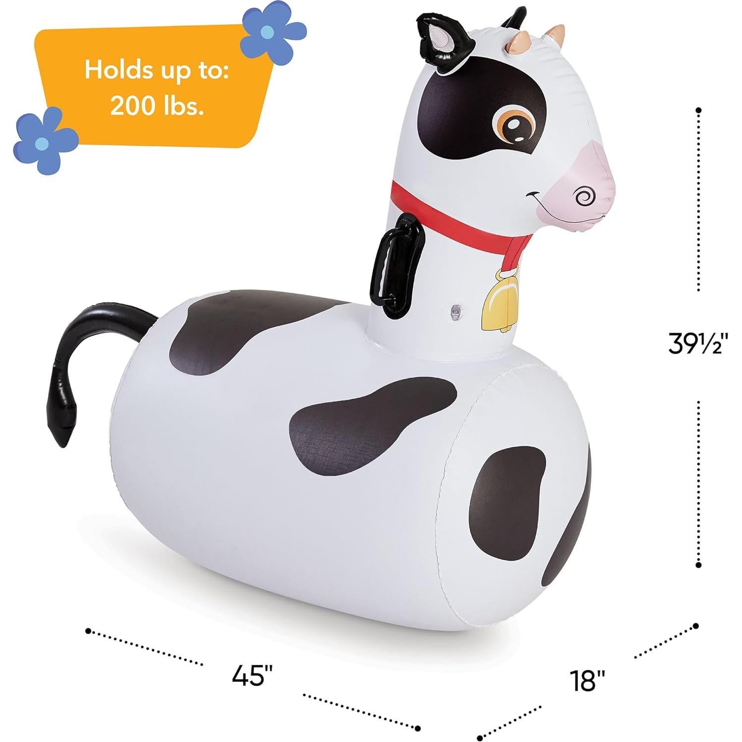 Juguete Saltarín Inflable Vaca Hearthsong 48x114cm