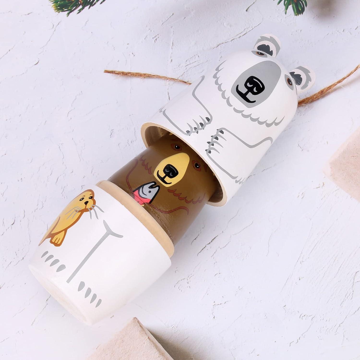 Muñecas Rusas Yoption 5 Piezas de Ositos de Madera