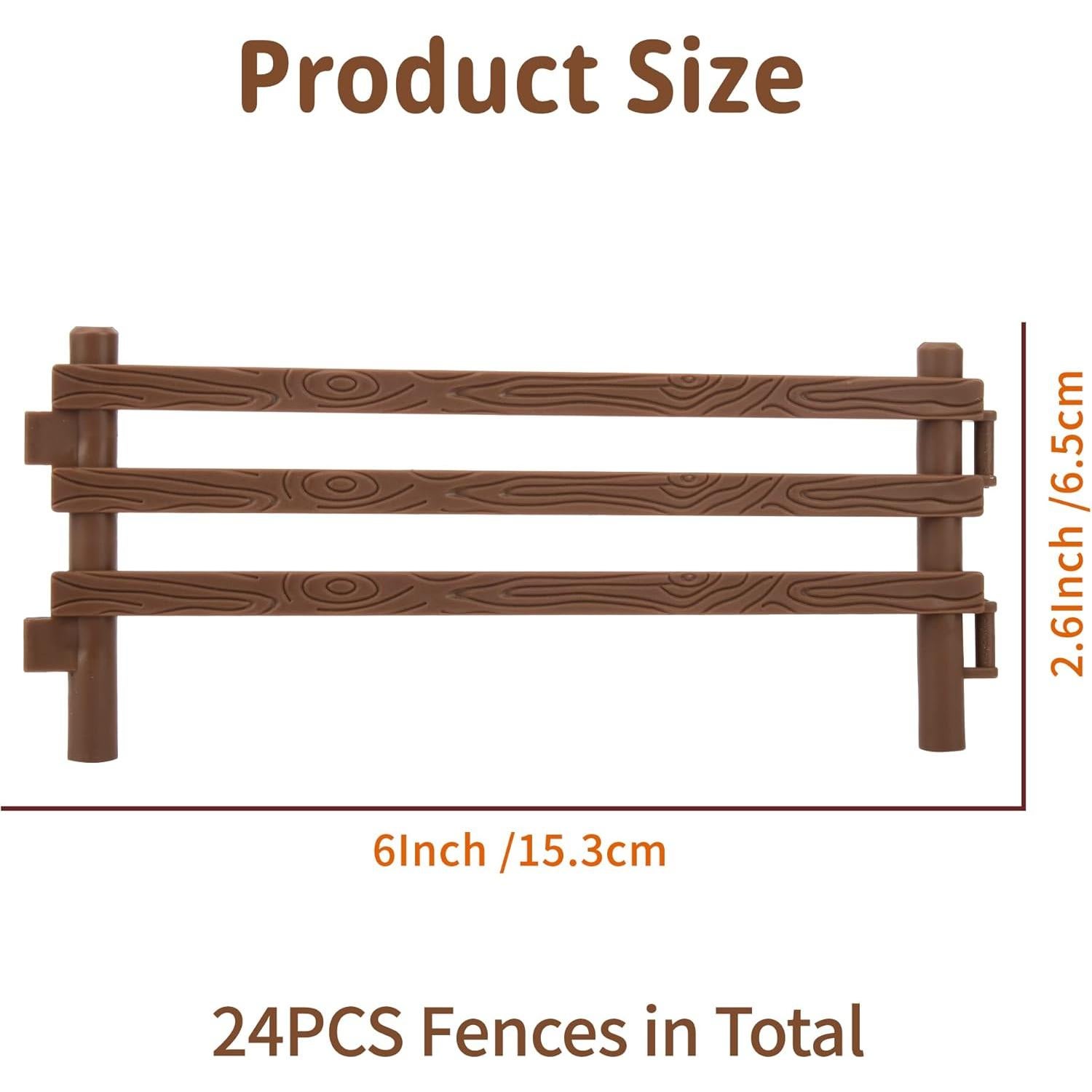 Toymany Set 32PCS Ovejas de Granja y Cercas Plásticas