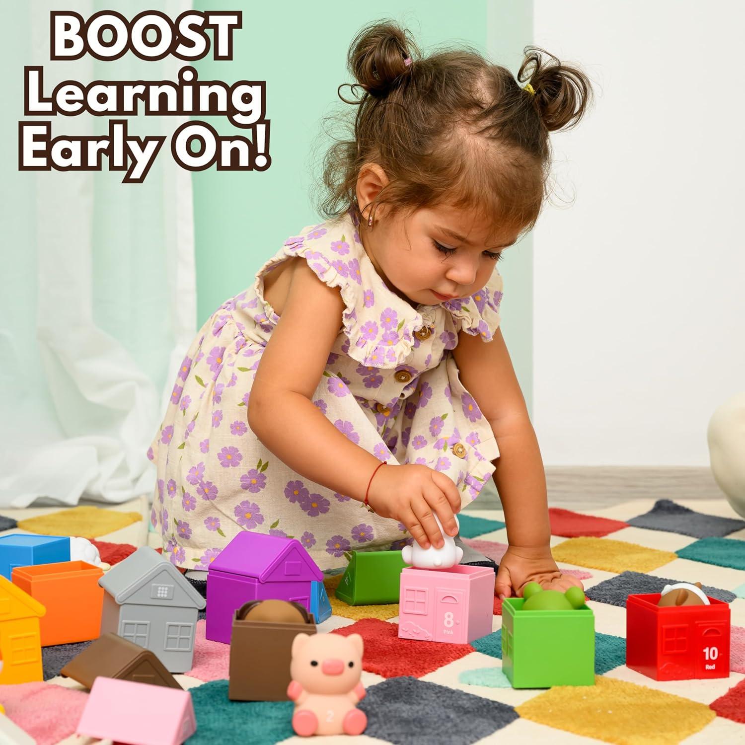 Paquete Juguetes Sensoriales Nutty Toys - Animales de Granja y Tubos Pop