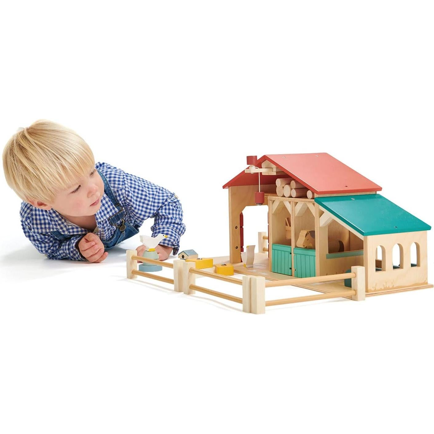 Conjunto de Juguetes de Granja Tender Leaf - Madera Realista