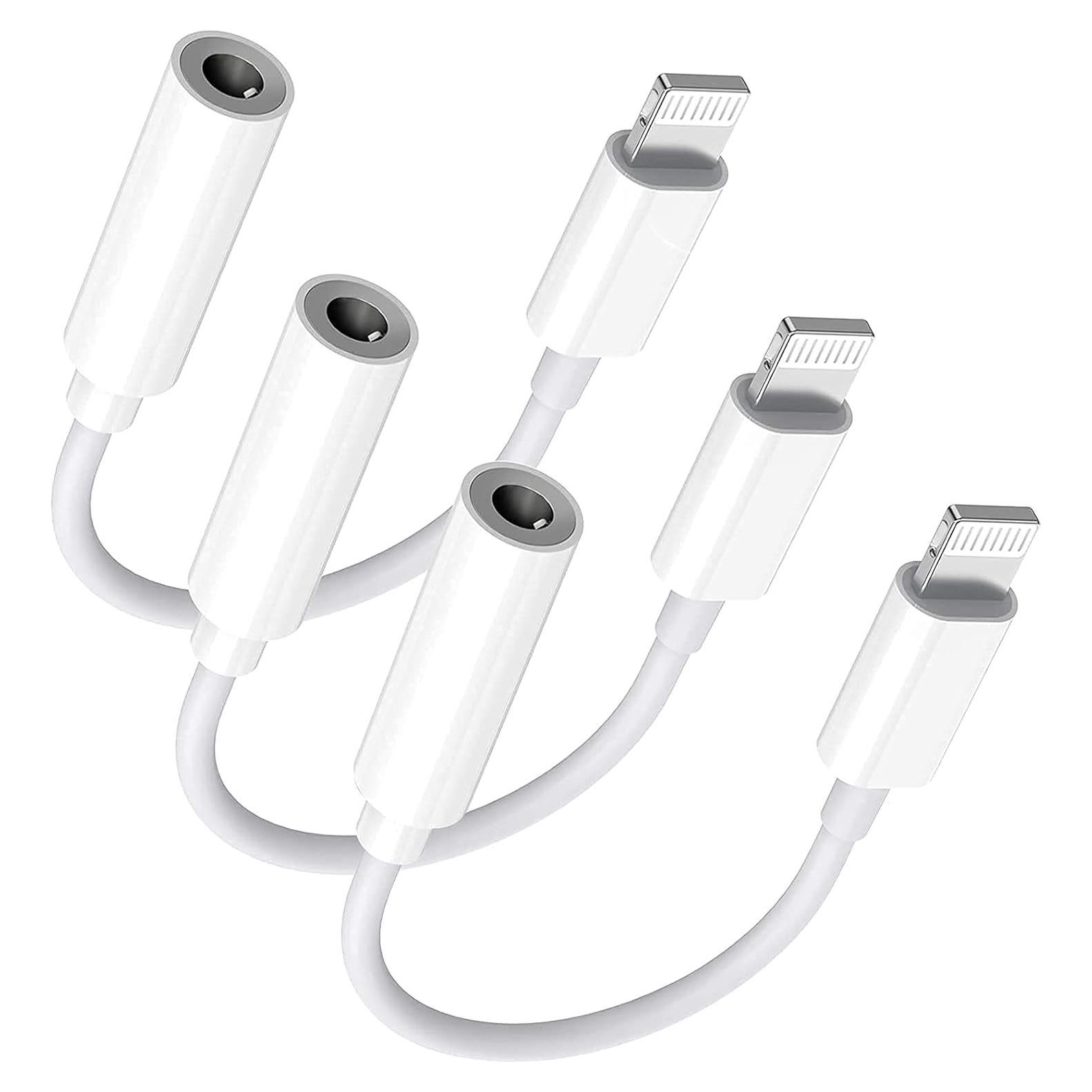 Adaptador de Auriculares 3.5mm a Lightning - Esbeecables - Paquete de 3