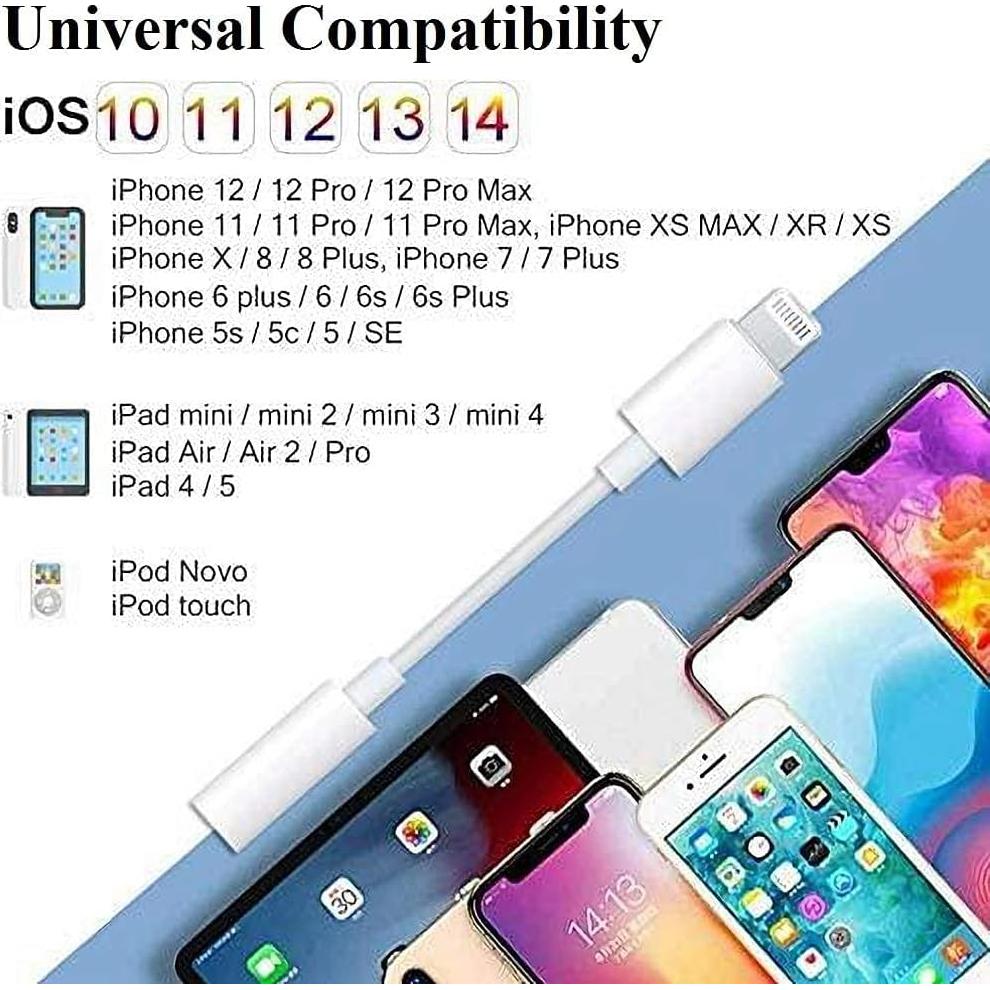 Adaptador de Auriculares 3.5mm a Lightning - Esbeecables - Paquete de 3