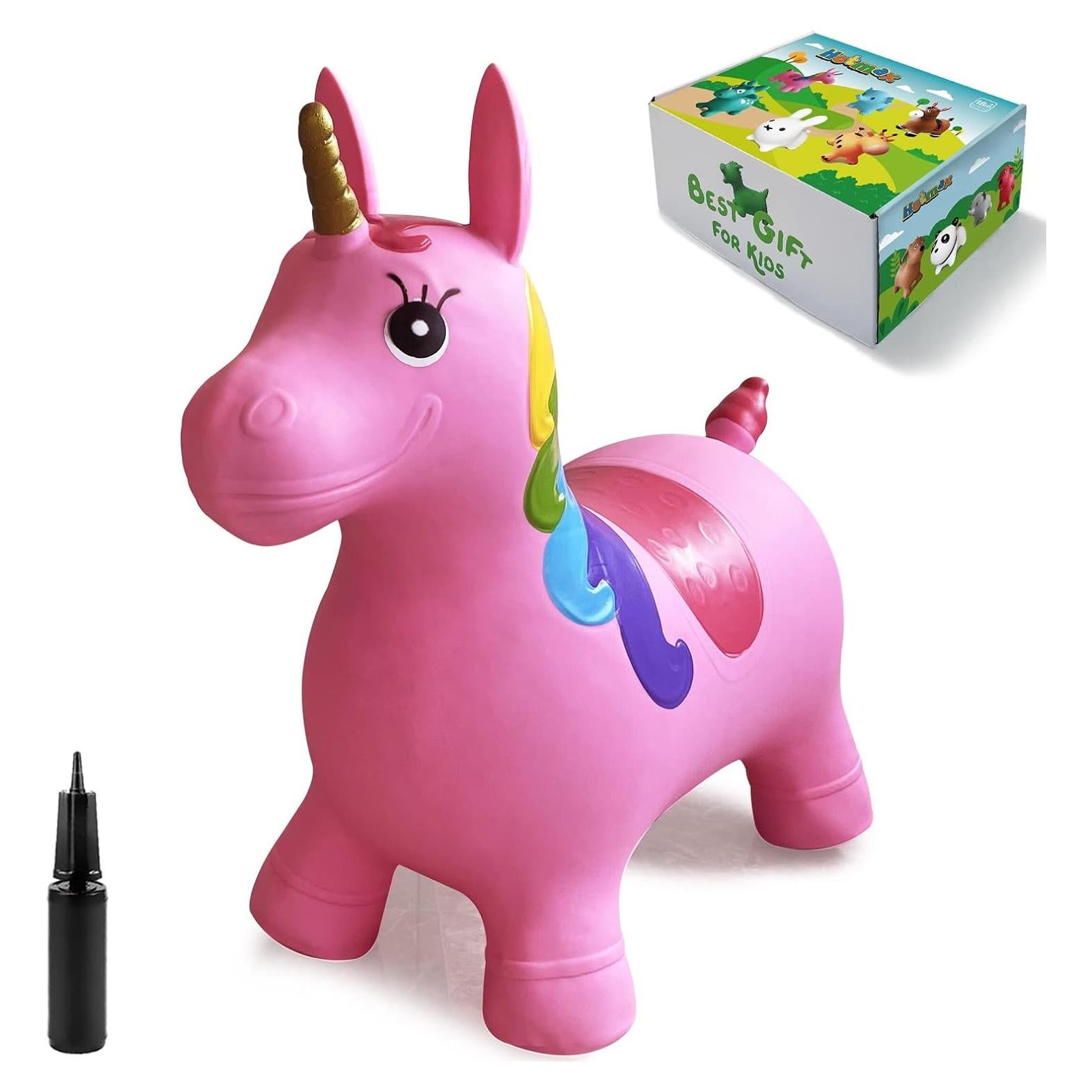 Caballo Saltarín Unicornio HotMax Rosa para Niños 1-4 Años