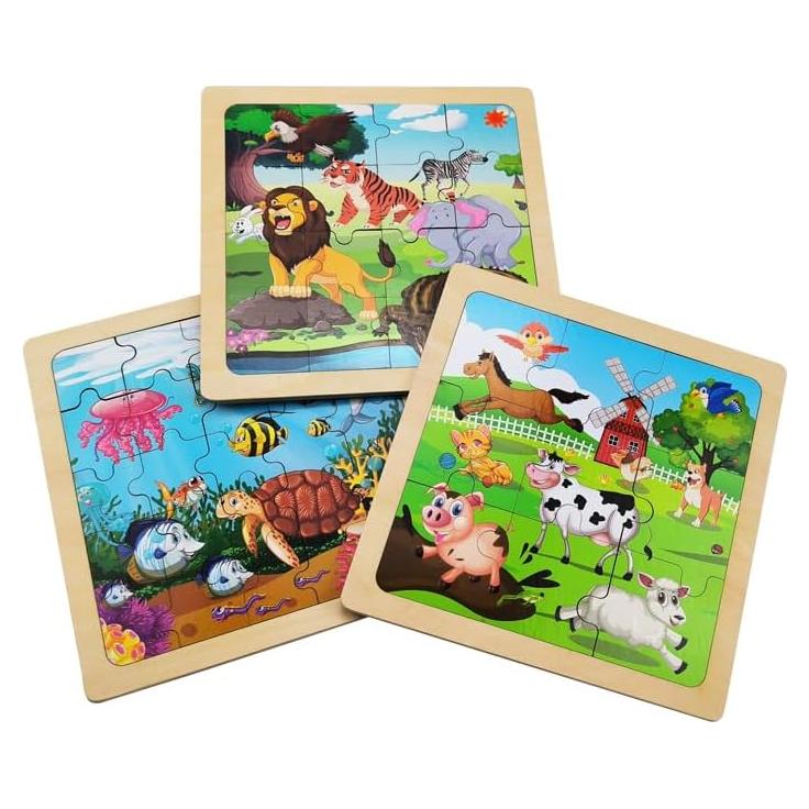 Rompecabezas de Madera Olydaus 25 Piezas Animales Granja