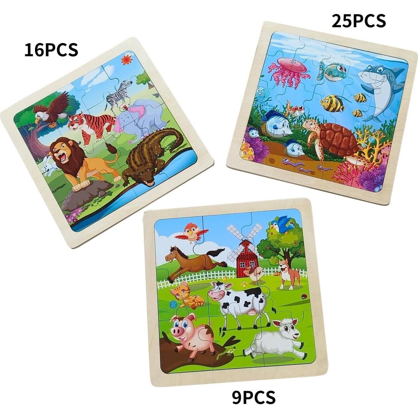 Rompecabezas de Madera Olydaus 25 Piezas Animales Granja