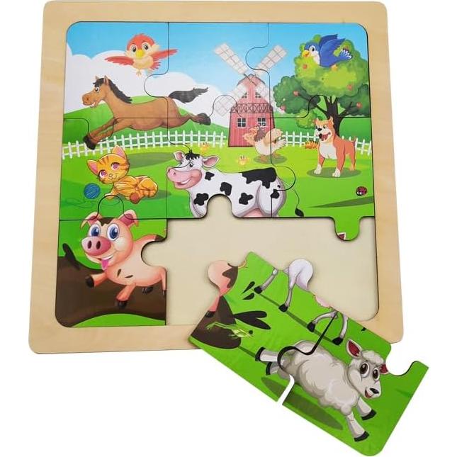 Rompecabezas de Madera Olydaus 25 Piezas Animales Granja