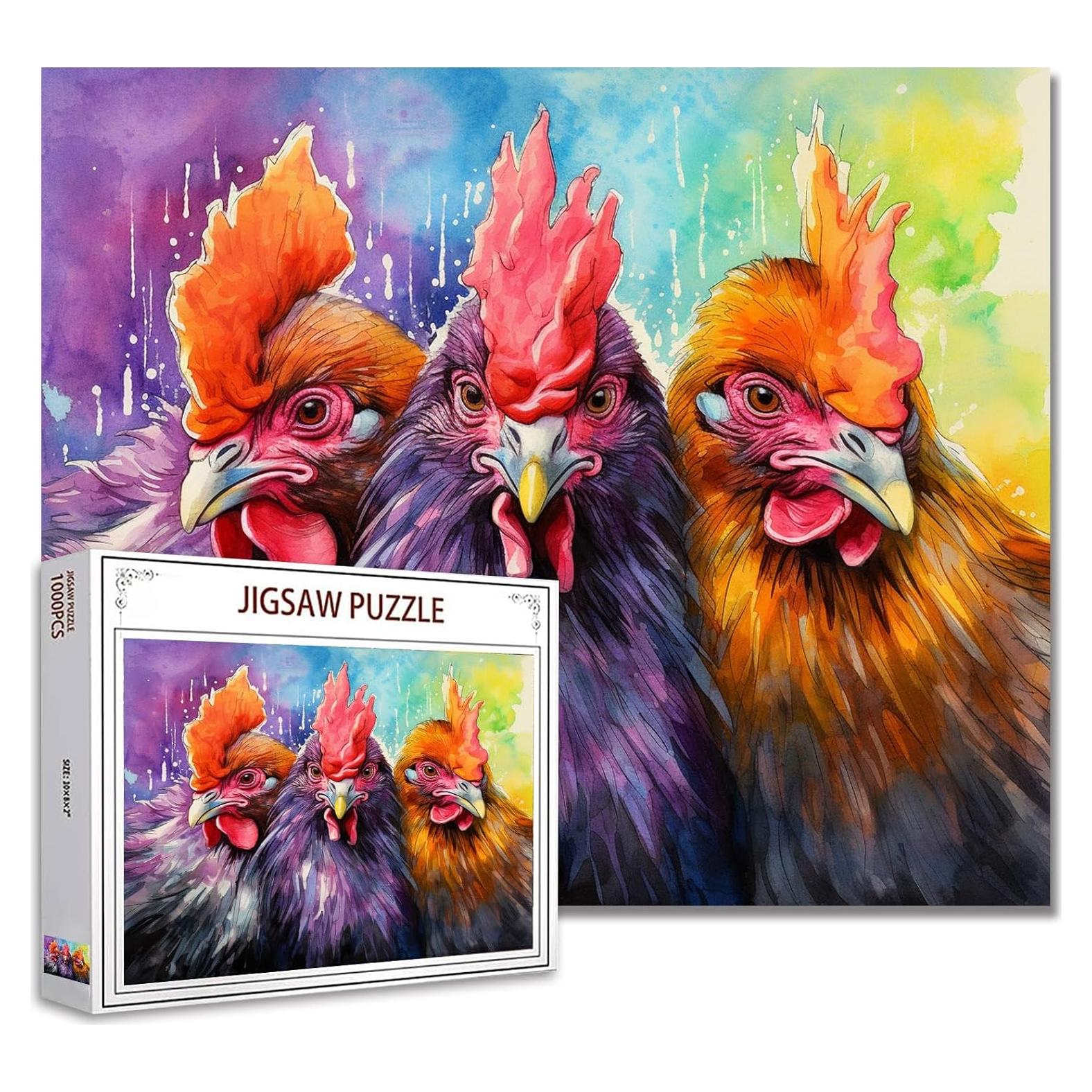 Rompecabezas 1000 Piezas CocooTu Gallo Acuarela Decoración