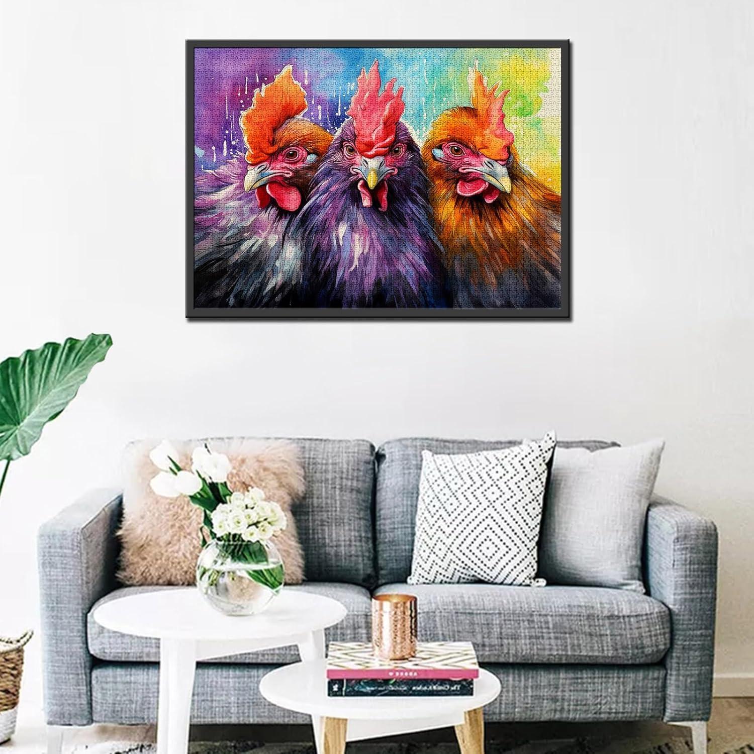 Rompecabezas 1000 Piezas CocooTu Gallo Acuarela Decoración