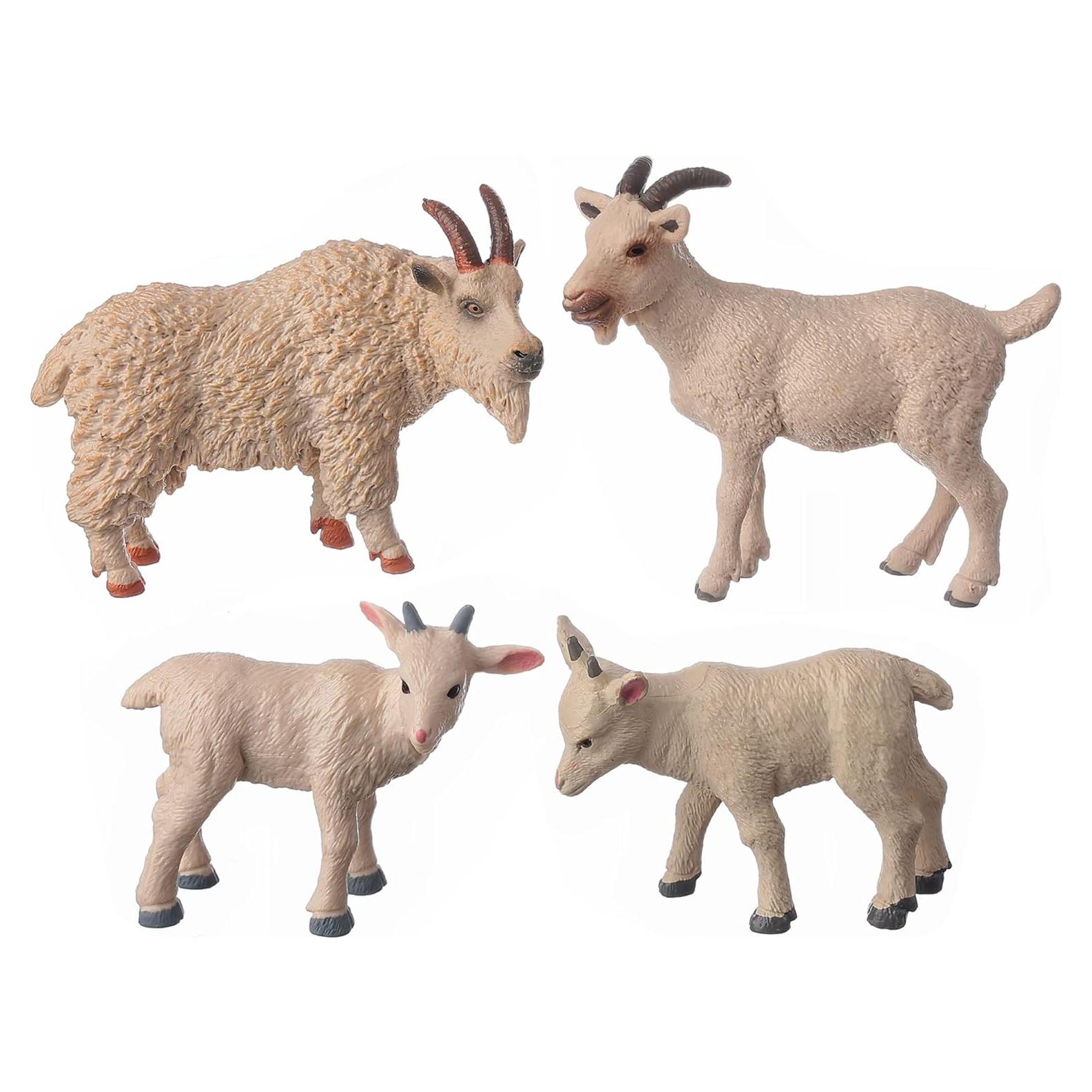 Figuras de Animales 4pcs JOKFEICE Cabra Blanca Juguetes Educativos