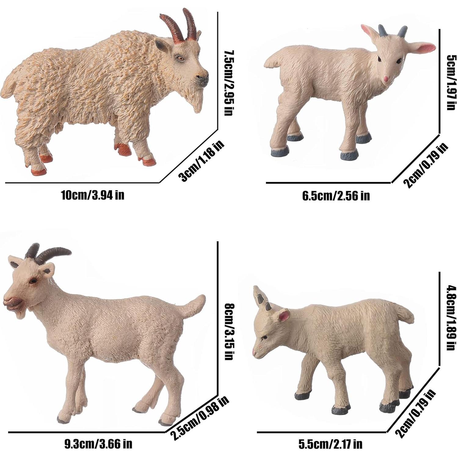 Figuras de Animales 4pcs JOKFEICE Cabra Blanca Juguetes Educativos