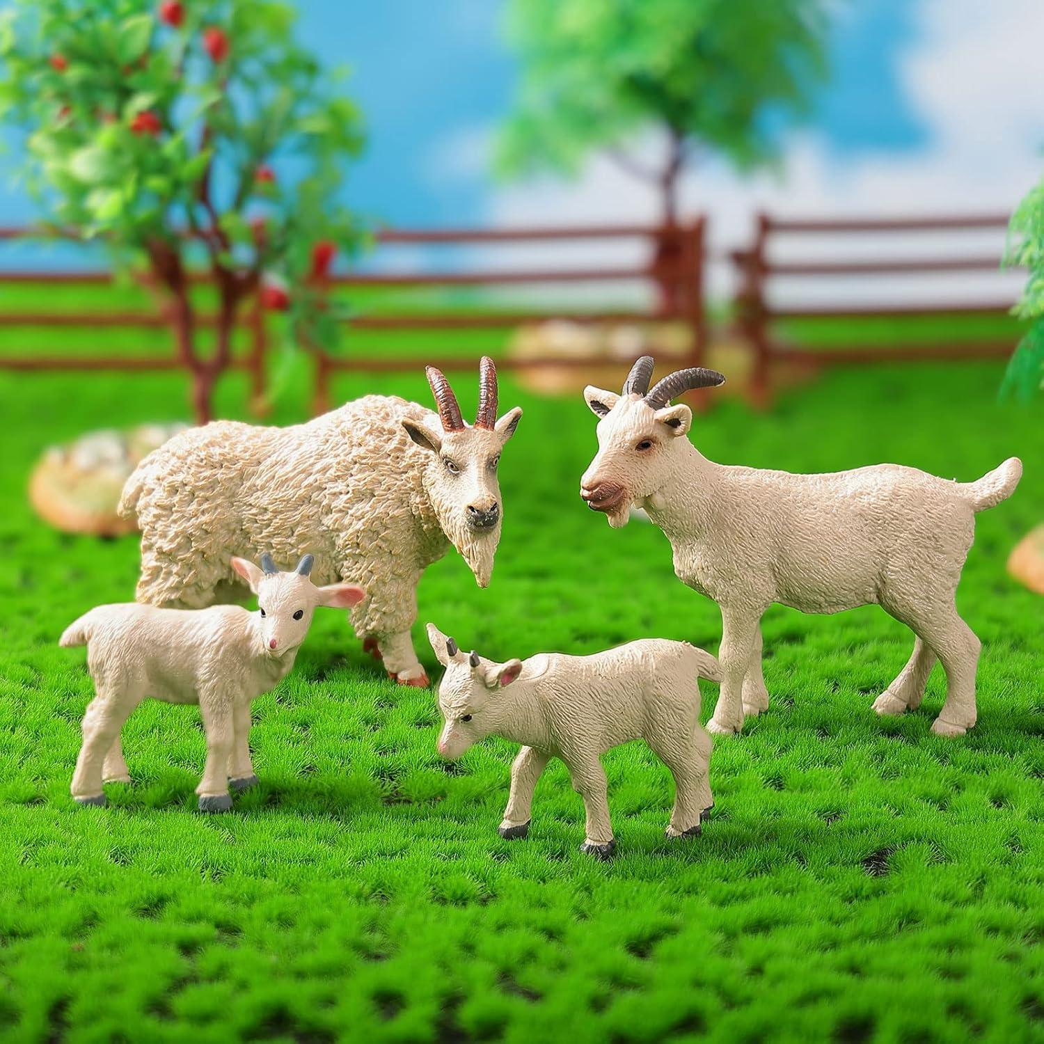 Figuras de Animales 4pcs JOKFEICE Cabra Blanca Juguetes Educativos