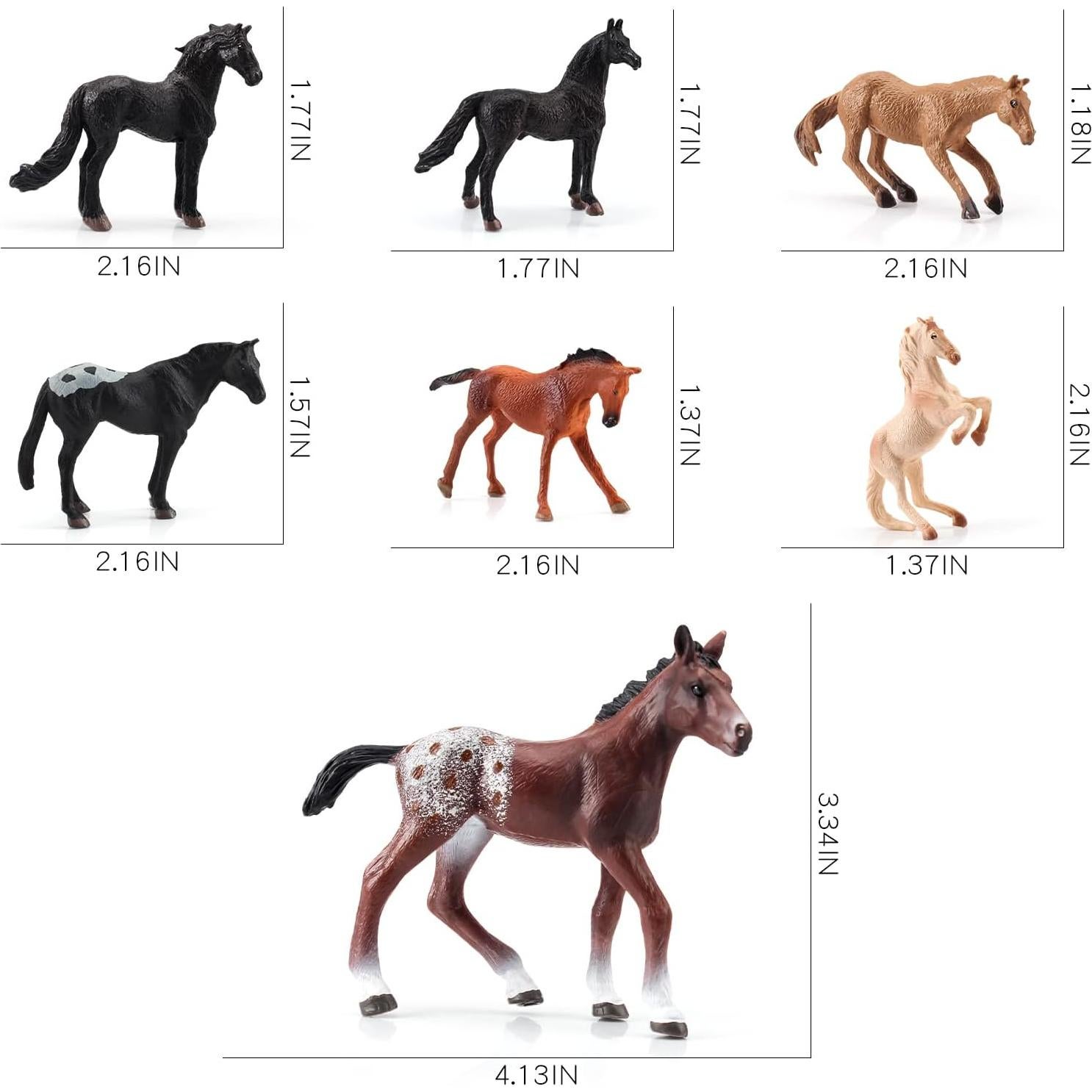Set de 7 Figuras de Caballos Miniatura BRETOYIN Juguete