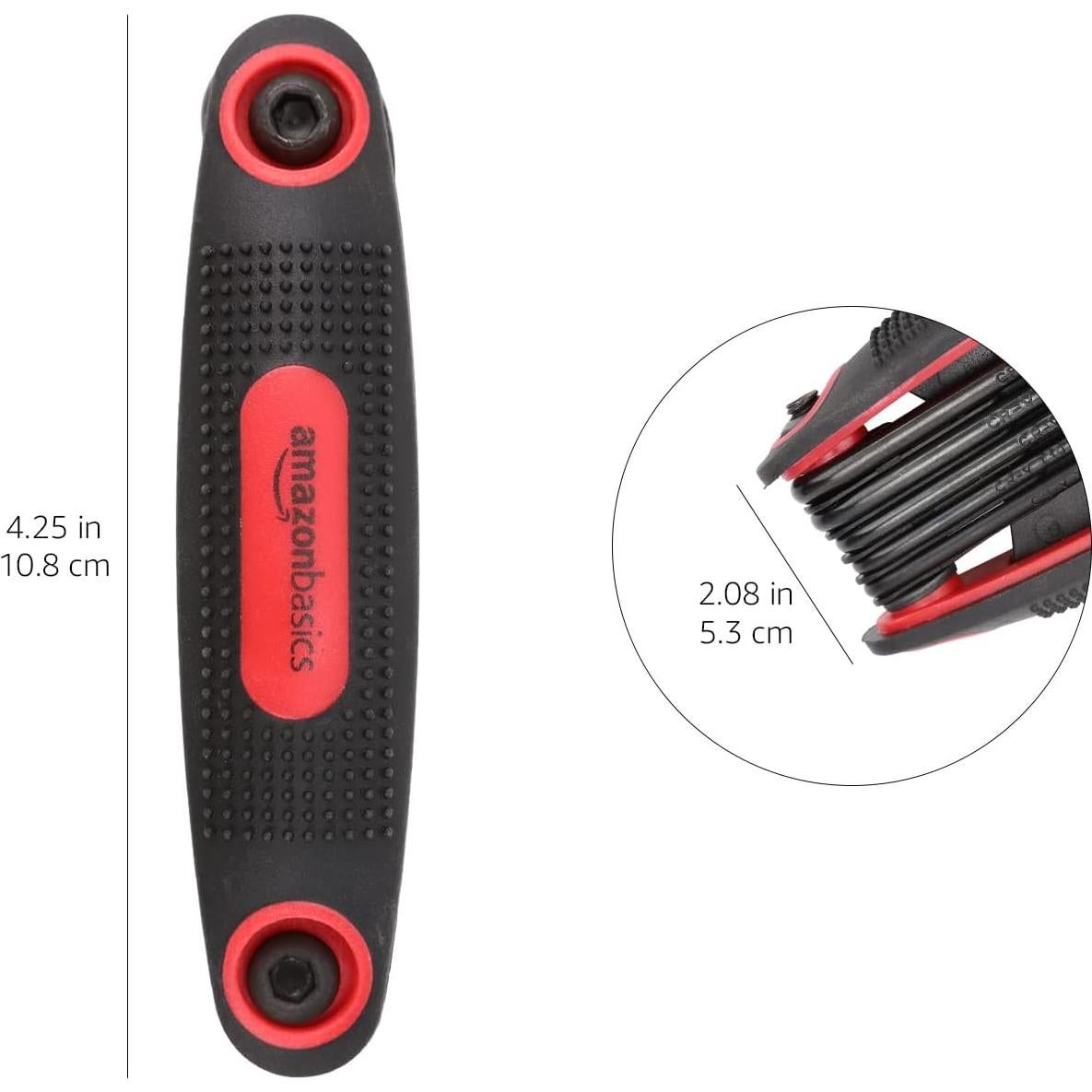 Juego de Llaves Hexagonales Plegables Amazon Basics, 3 Piezas